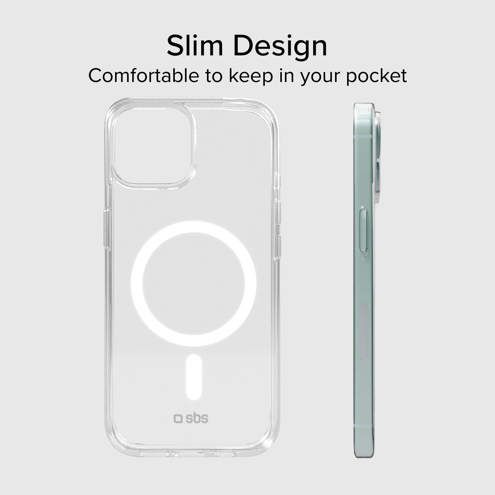 Cover trasparente rigida compatibile con ricarica MagSafe per iPhone 14/13