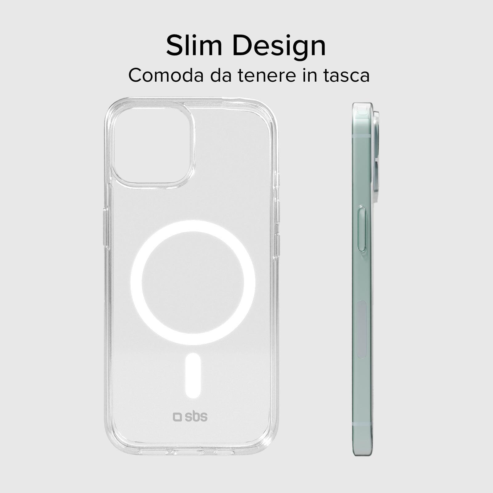 Cover trasparente rigida compatibile con ricarica MagSafe per iPhone 14/13