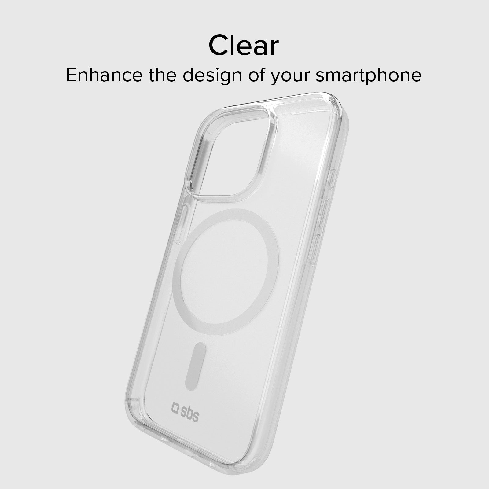Cover trasparente rigida compatibile con ricarica MagSafe per iPhone 15 Pro