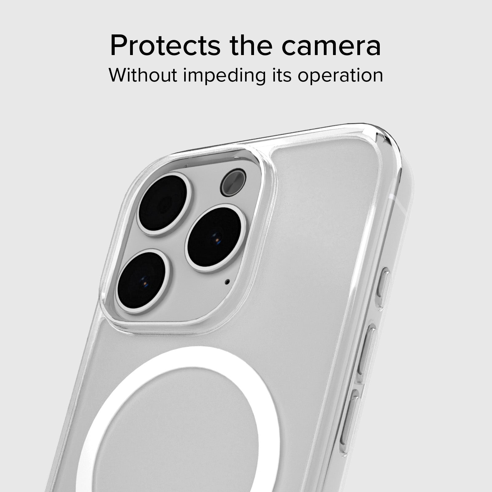 Coque transparente rigide, compatible recharge MagSafe pour iPhone 15 Pro