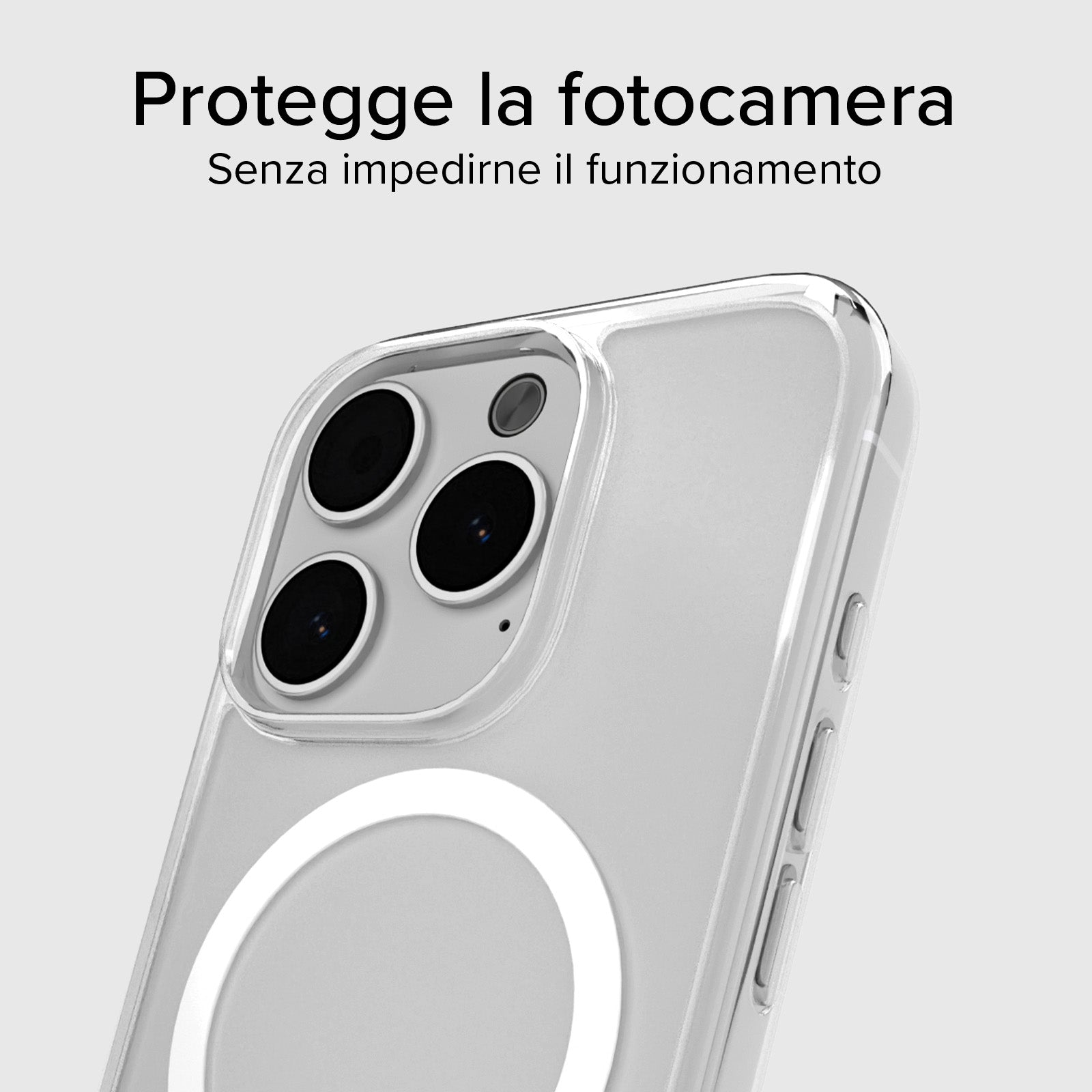 Coque transparente rigide, compatible recharge MagSafe pour iPhone 15 Pro