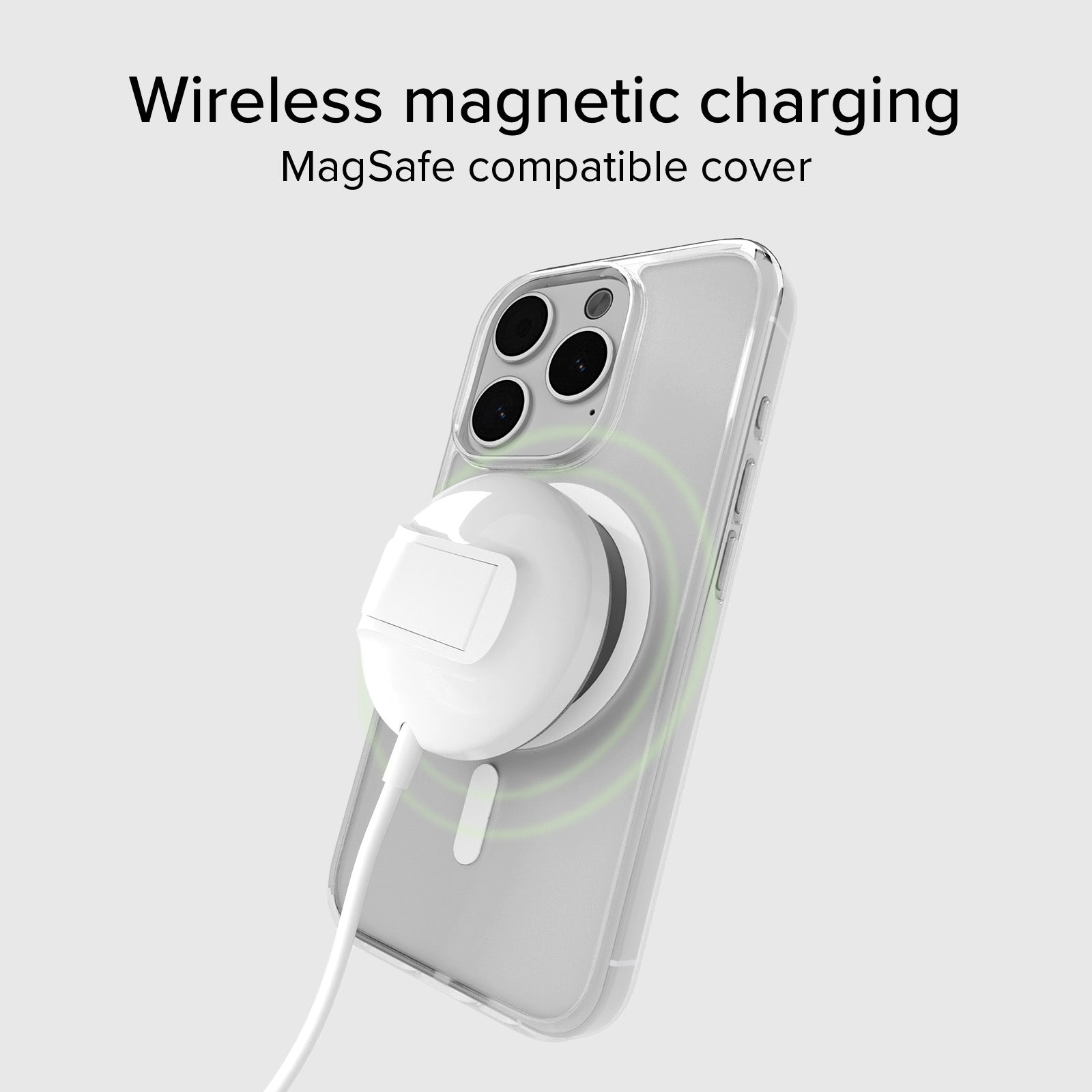 Coque transparente rigide, compatible recharge MagSafe pour iPhone 15 Pro