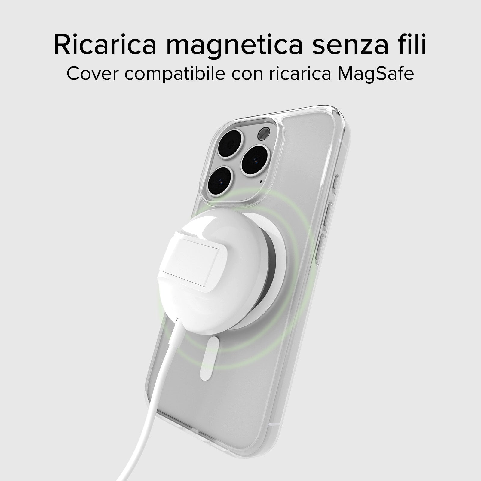 Coque transparente rigide, compatible recharge MagSafe pour iPhone 15 Pro