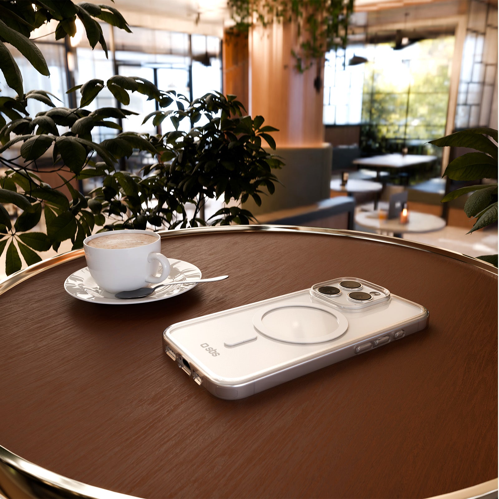 Coque transparente rigide, compatible recharge MagSafe pour iPhone 15 Pro