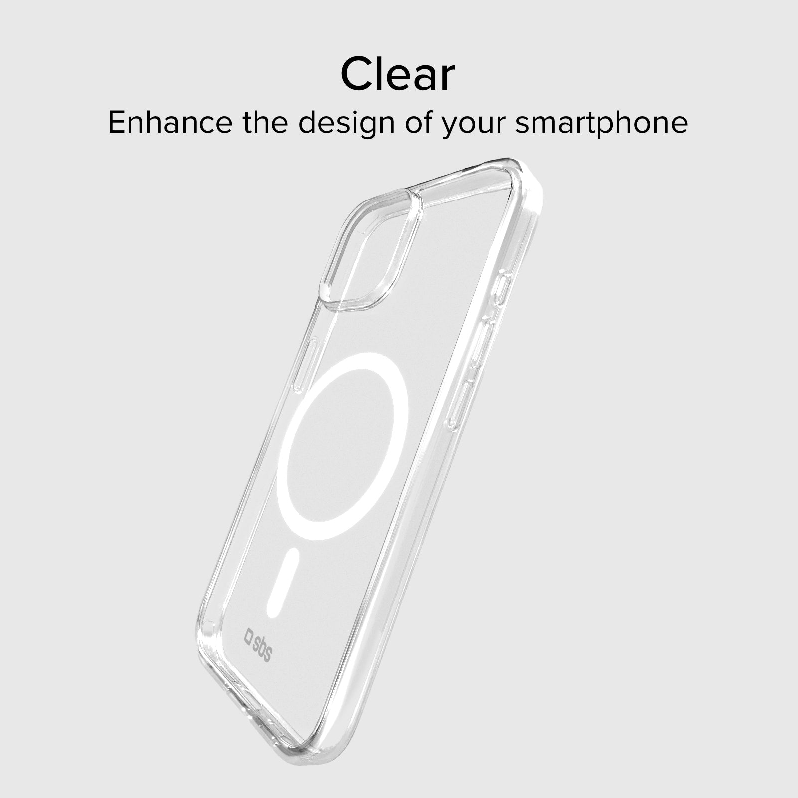 Cover trasparente rigida compatibile con ricarica MagSafe per iPhone 15