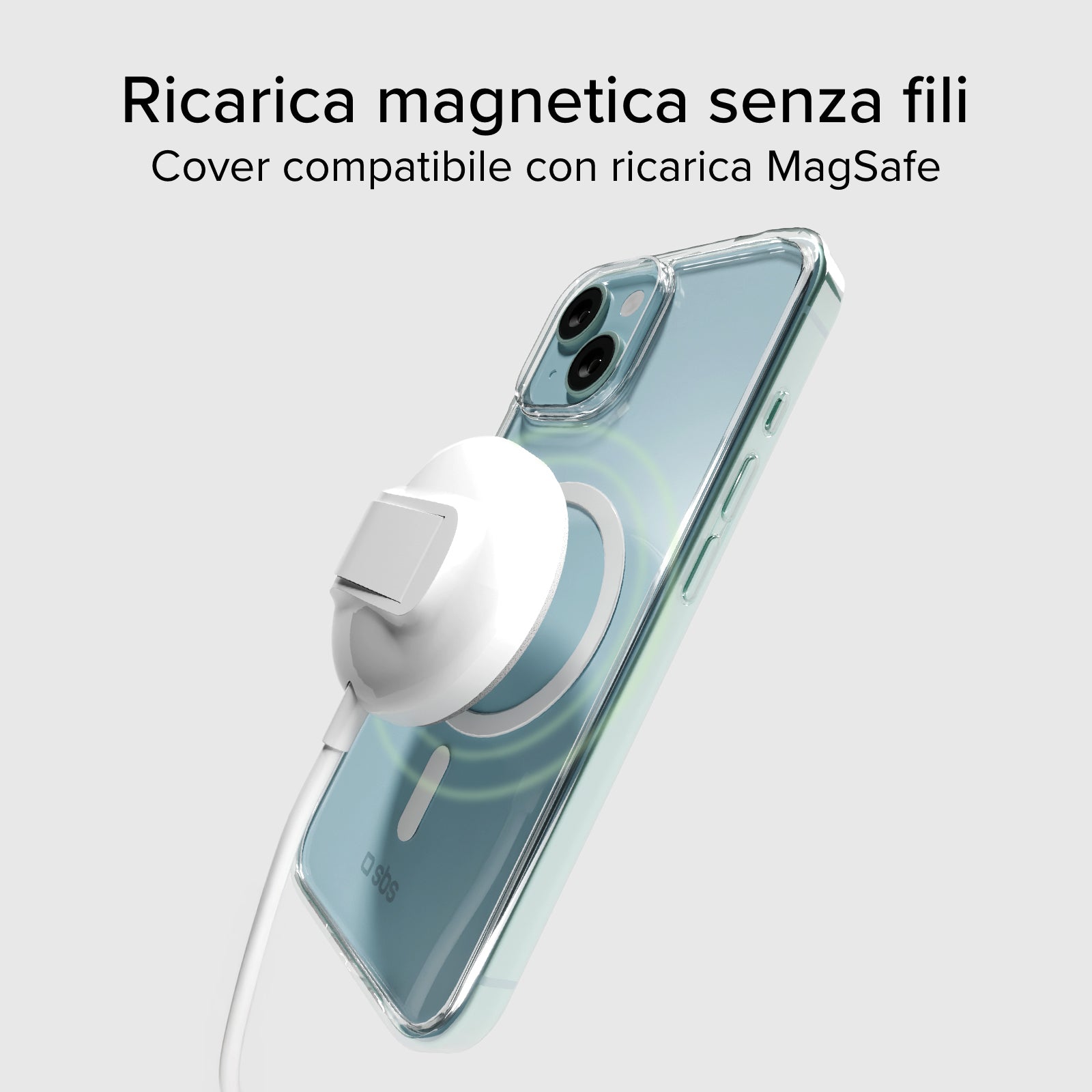 Cover trasparente rigida compatibile con ricarica MagSafe per iPhone 15
