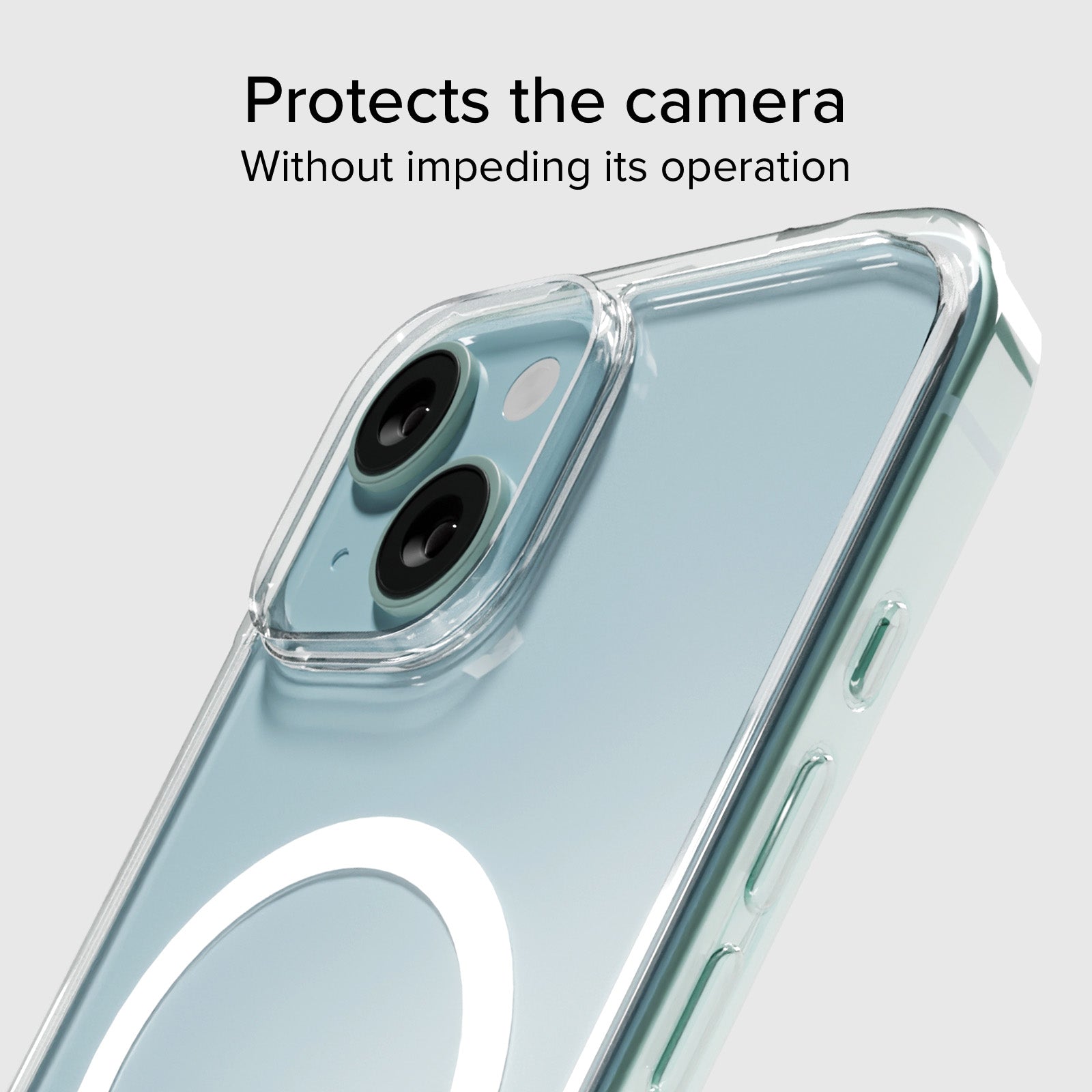 Rigid transparent case compatible with MagSafe charging for iPhone 15 Plus/14 Plus
