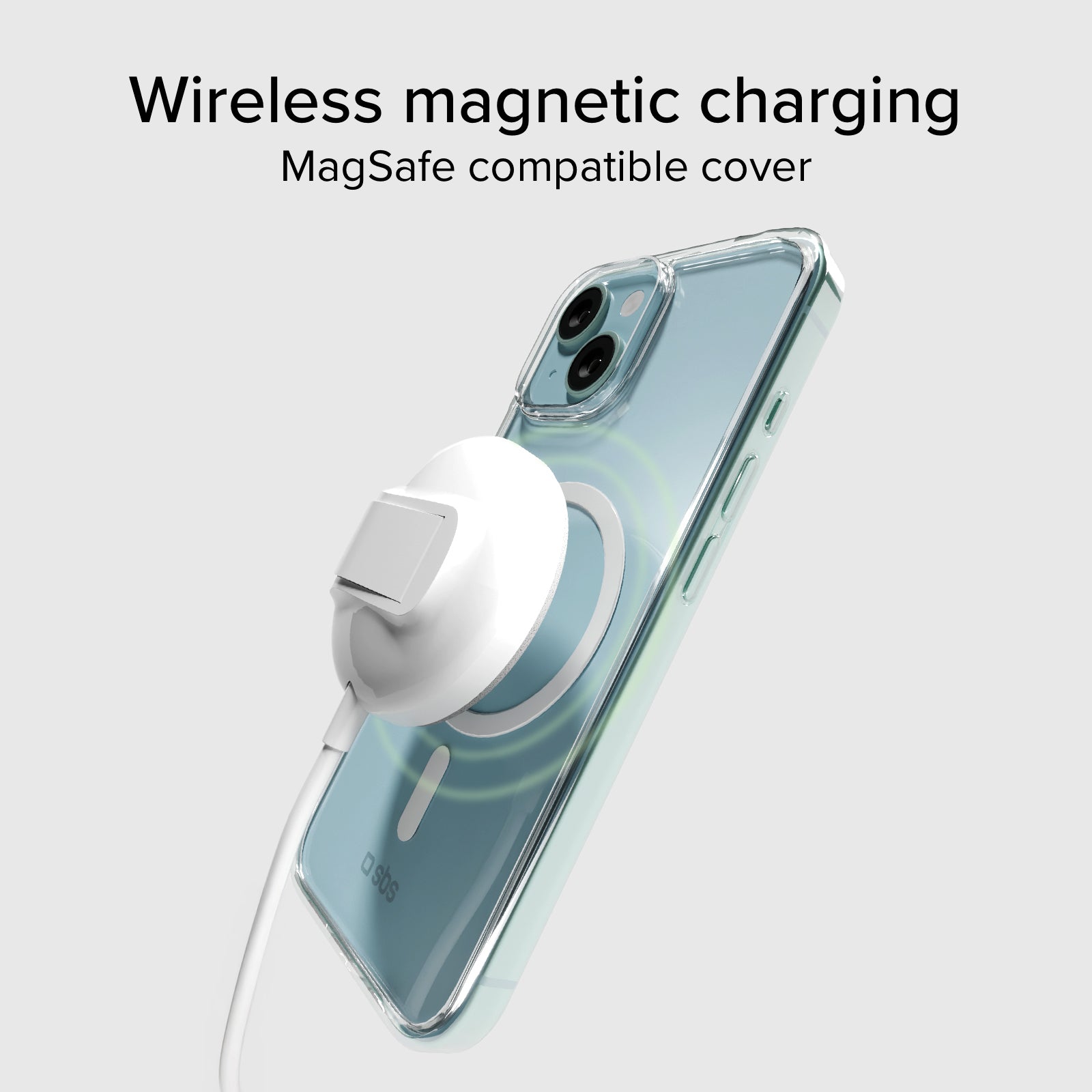 Rigid transparent case compatible with MagSafe charging for iPhone 15 Plus/14 Plus