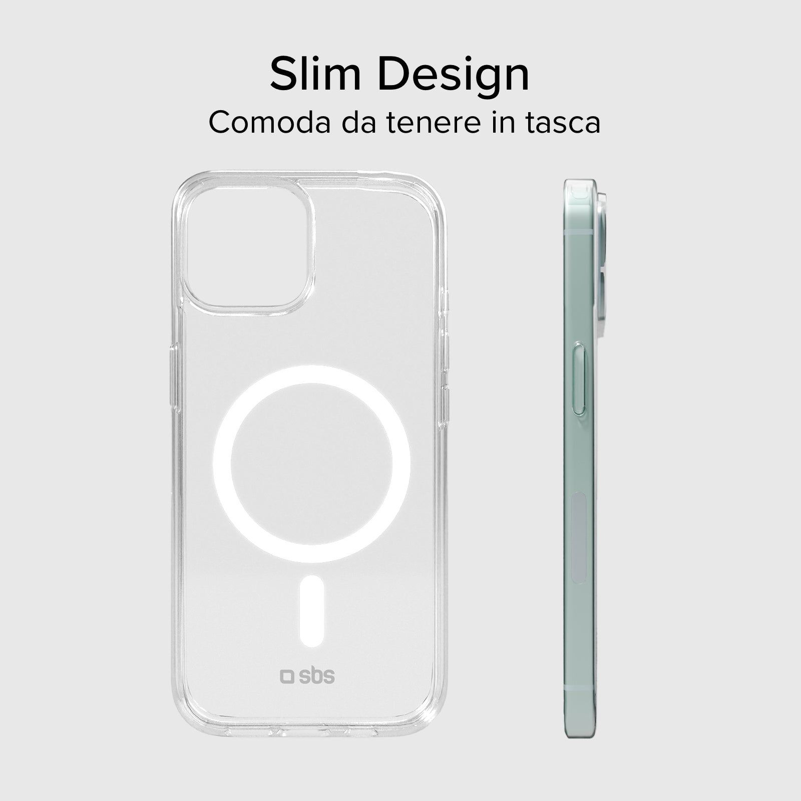 Rigid transparent case compatible with MagSafe charging for iPhone 15 Plus/14 Plus