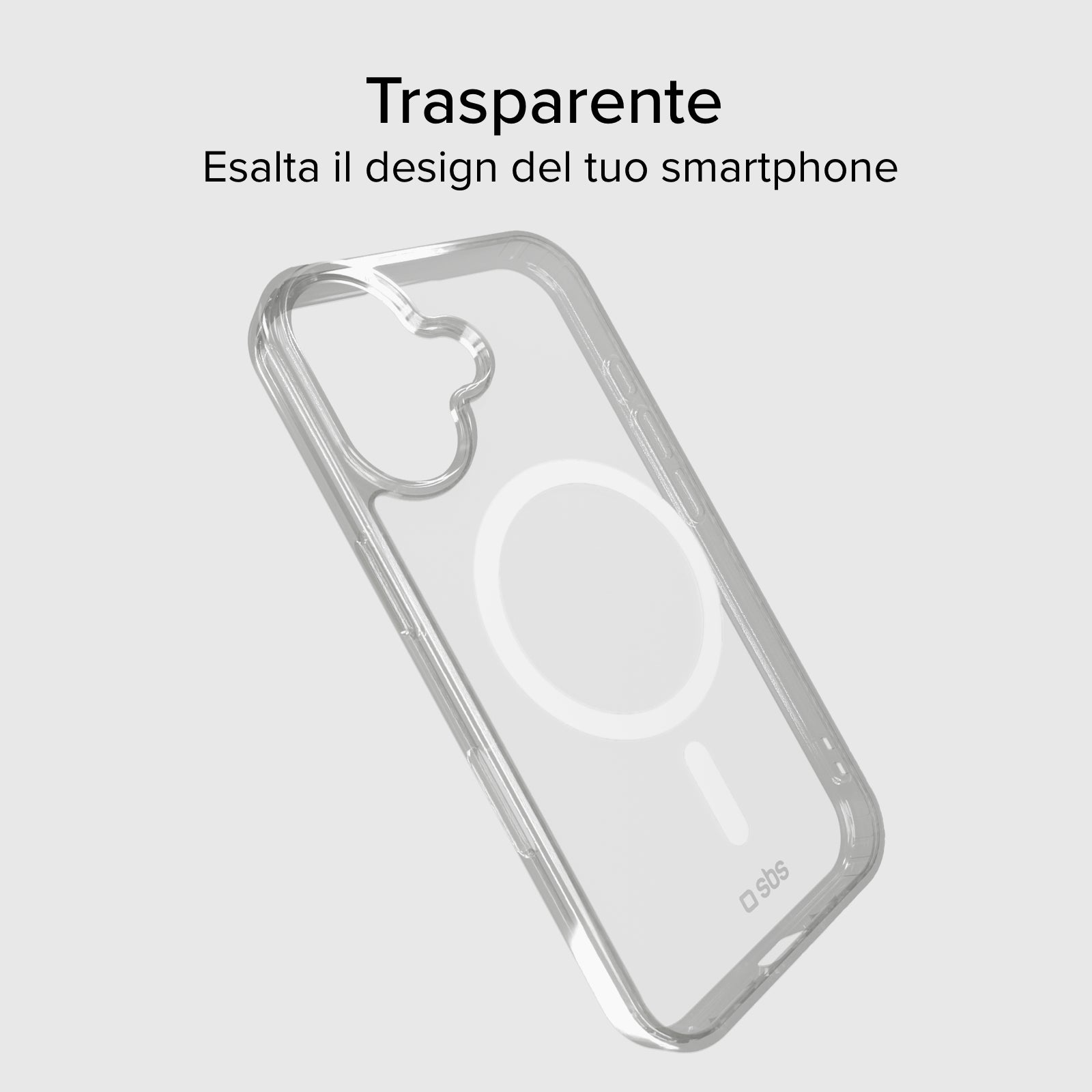 Cover trasparente rigida compatibile con ricarica MagSafe per iPhone 16