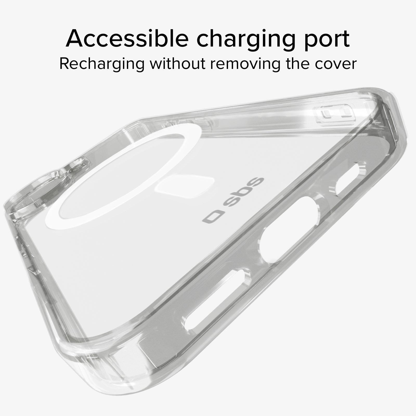 Cover trasparente rigida compatibile con ricarica MagSafe per iPhone 16