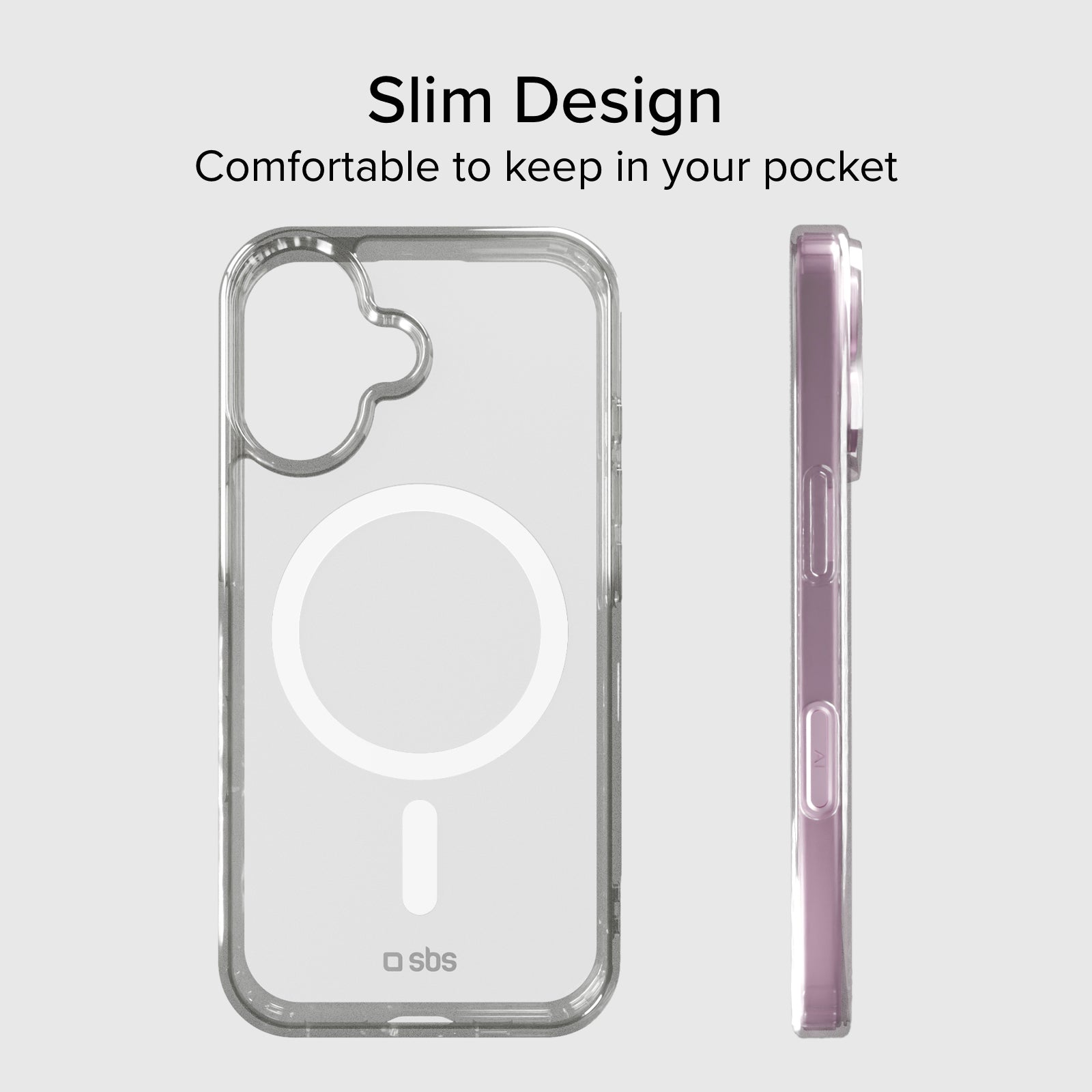 Cover trasparente rigida compatibile con ricarica MagSafe per iPhone 16
