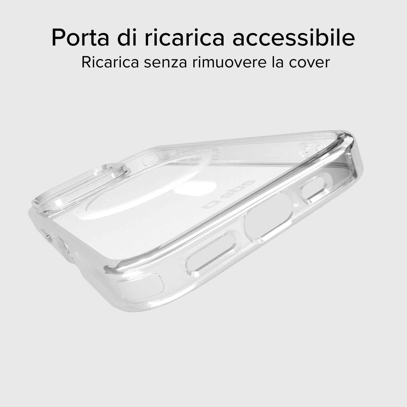 Cover trasparente rigida compatibile con ricarica MagSafe per iPhone 16 Pro Max