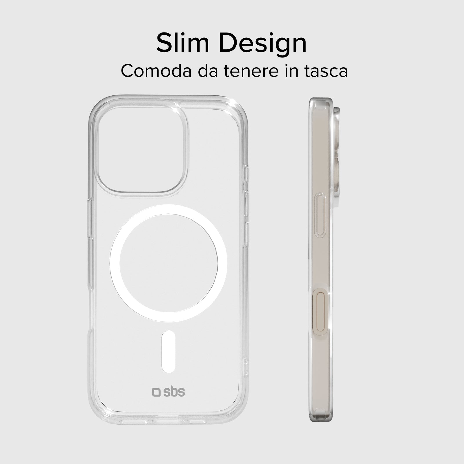 Cover trasparente rigida compatibile con ricarica MagSafe per iPhone 16 Pro Max