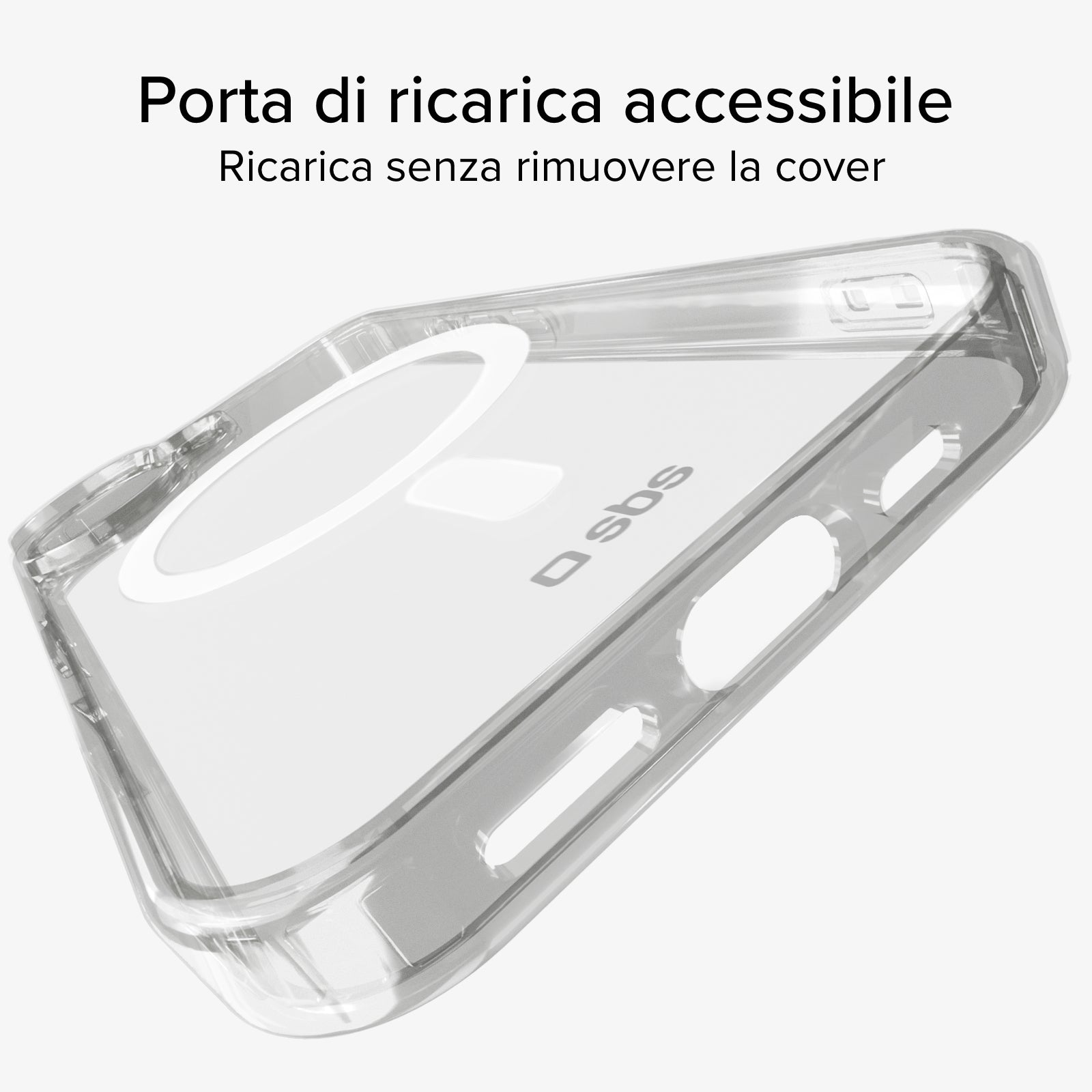 Cover trasparente rigida compatibile con ricarica MagSafe per iPhone 16 Plus
