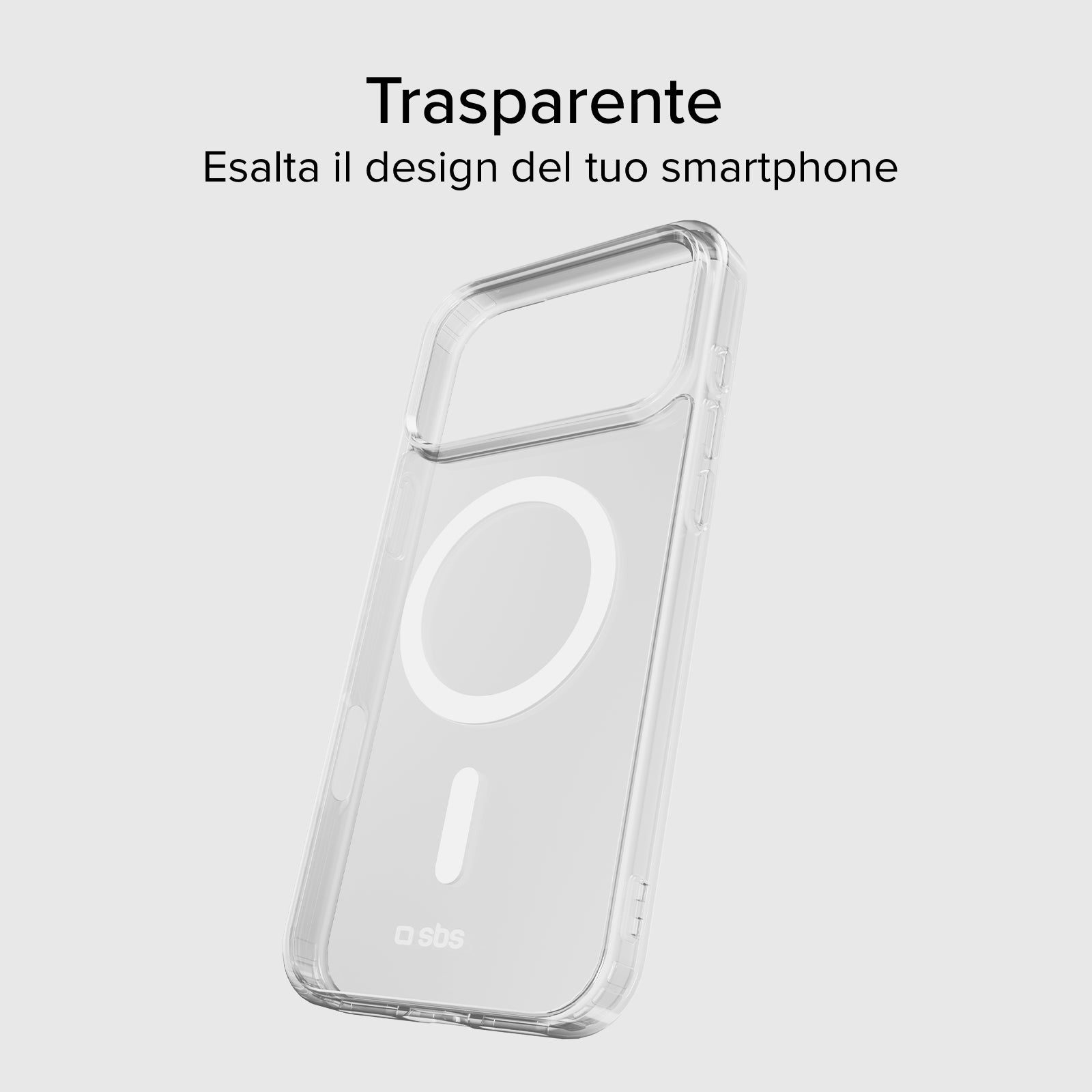 Cover trasparente rigida compatibile con ricarica MagSafe per iPhone 17 Pro