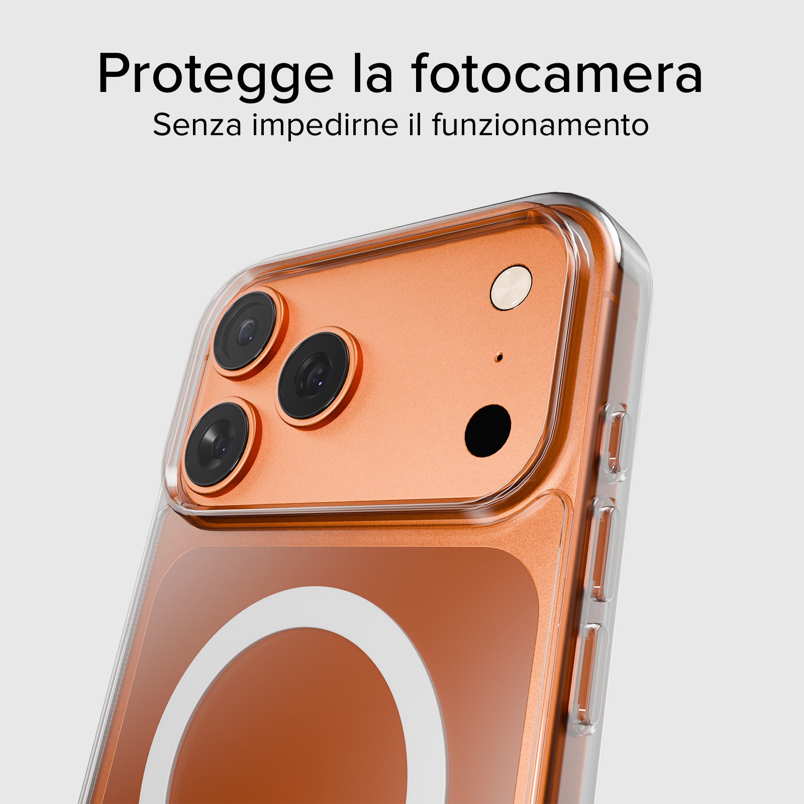 Cover trasparente rigida compatibile con ricarica MagSafe per iPhone 17 Pro