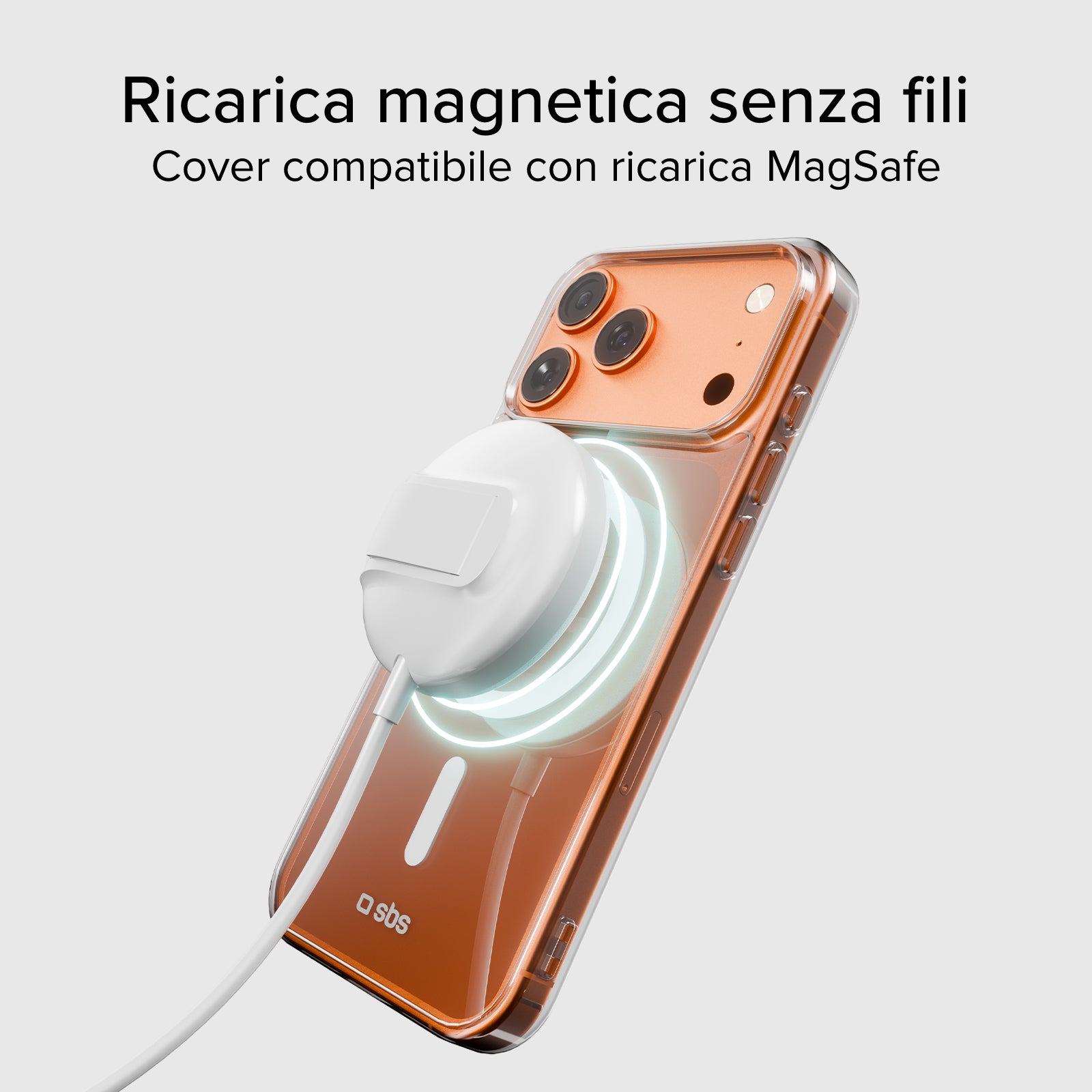 Cover trasparente rigida compatibile con ricarica MagSafe per iPhone 17 Pro
