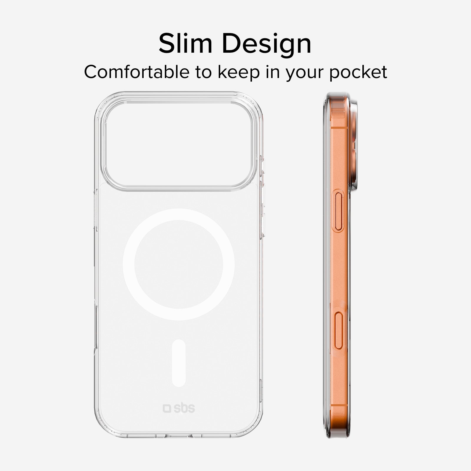 Cover trasparente rigida compatibile con ricarica MagSafe per iPhone 17 Pro