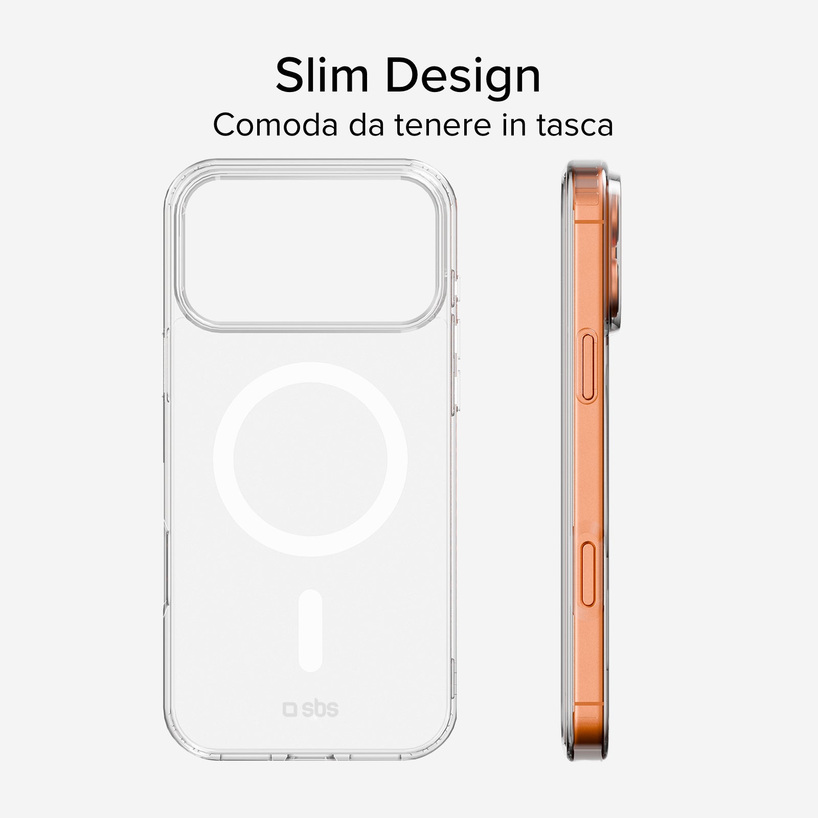 Cover trasparente rigida compatibile con ricarica MagSafe per iPhone 17 Pro