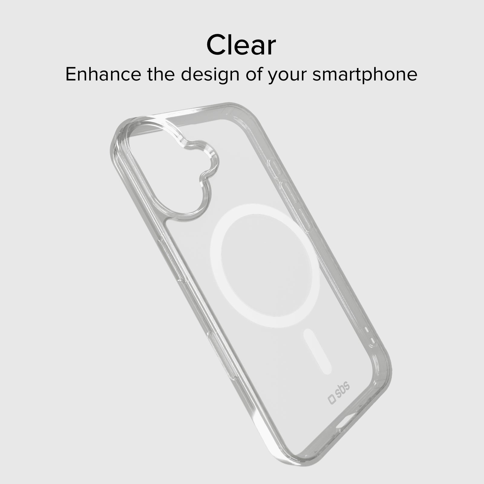 Cover trasparente rigida compatibile con ricarica MagSafe per iPhone 17