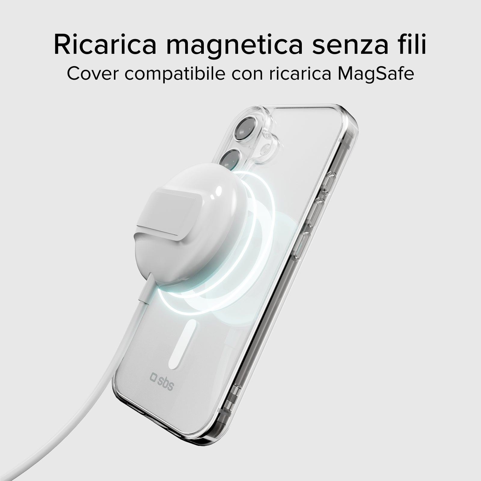 Rigid transparent case compatible with MagSafe charging for iPhone 17