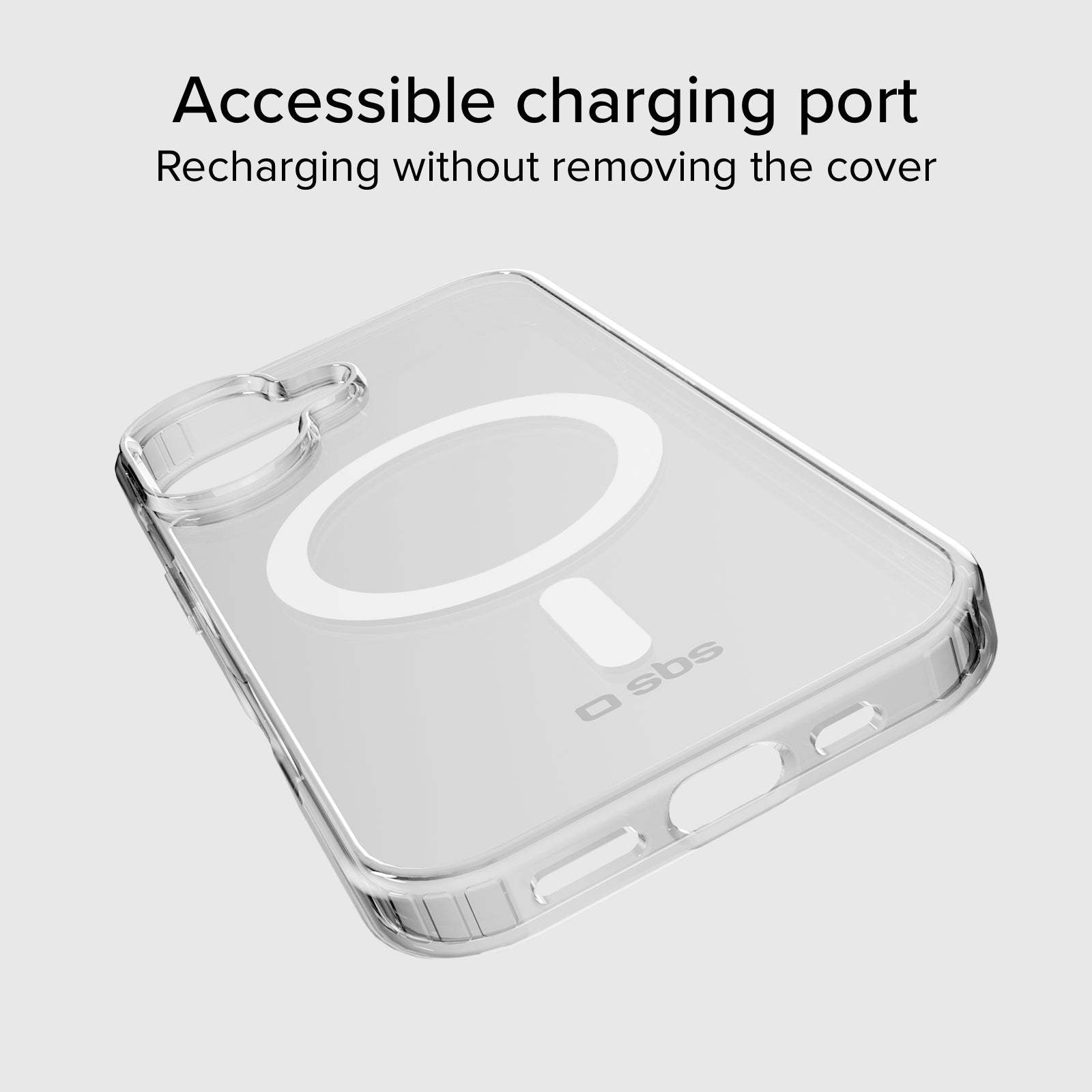 Rigid transparent case compatible with MagSafe charging for iPhone 17