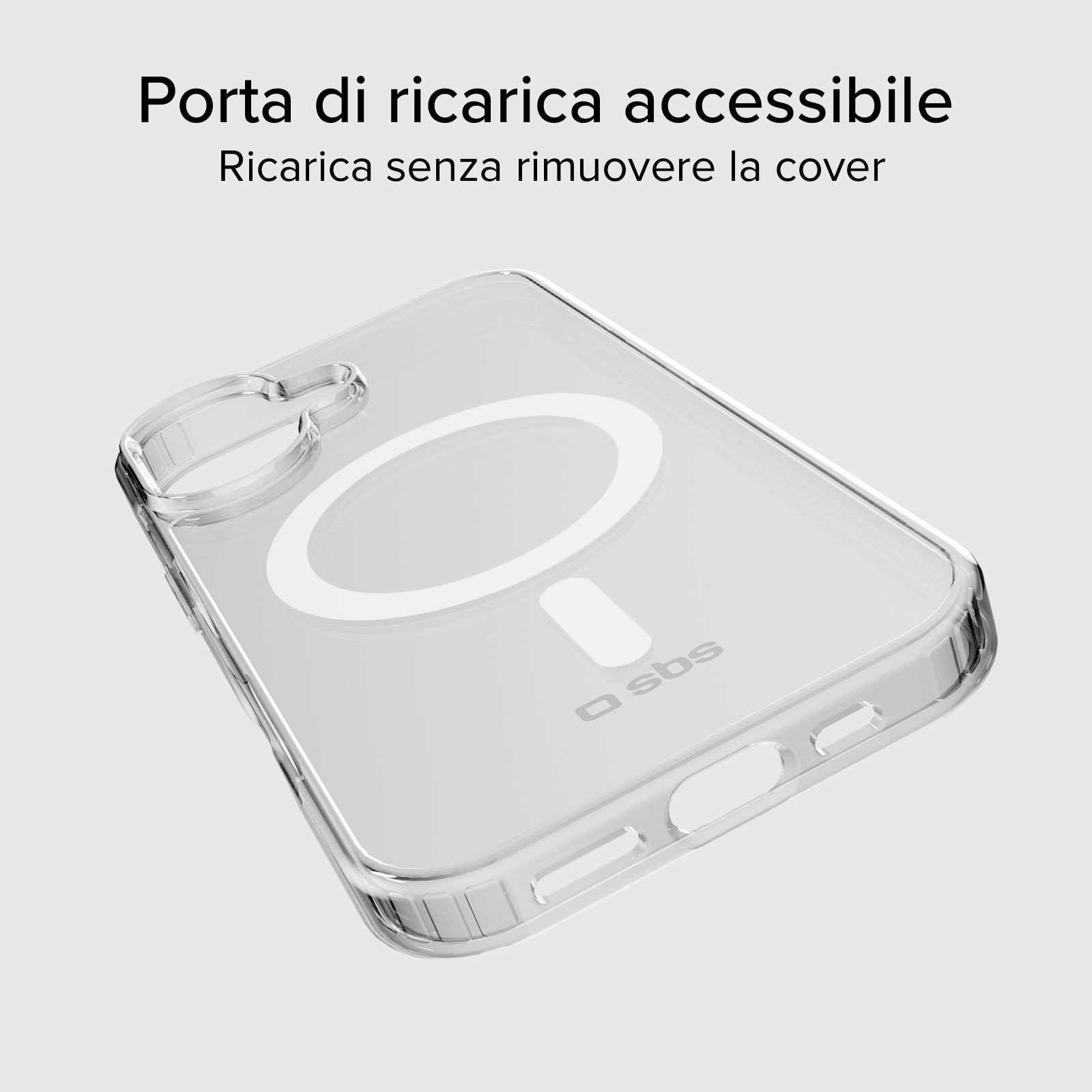 Rigid transparent case compatible with MagSafe charging for iPhone 17
