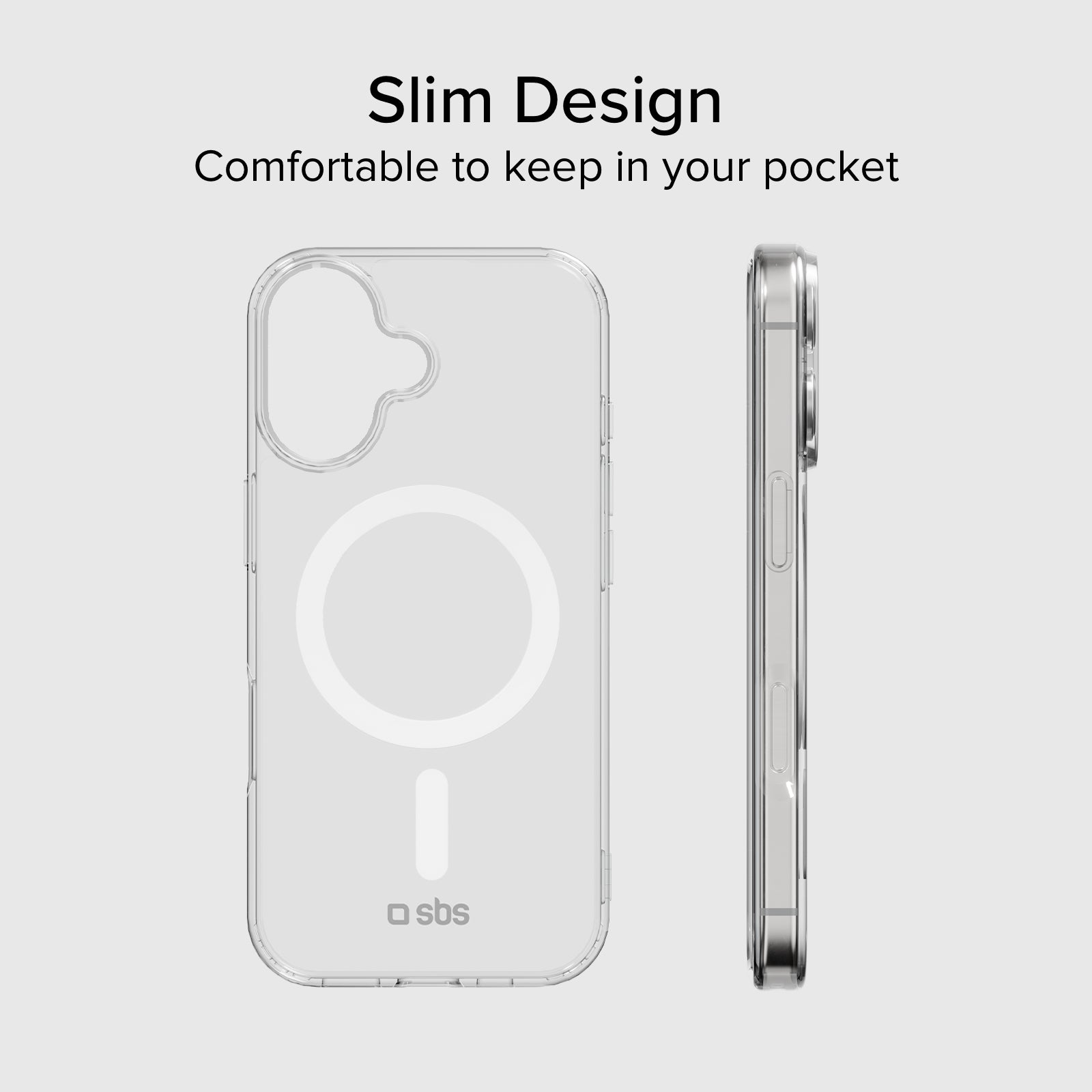 Cover trasparente rigida compatibile con ricarica MagSafe per iPhone 17