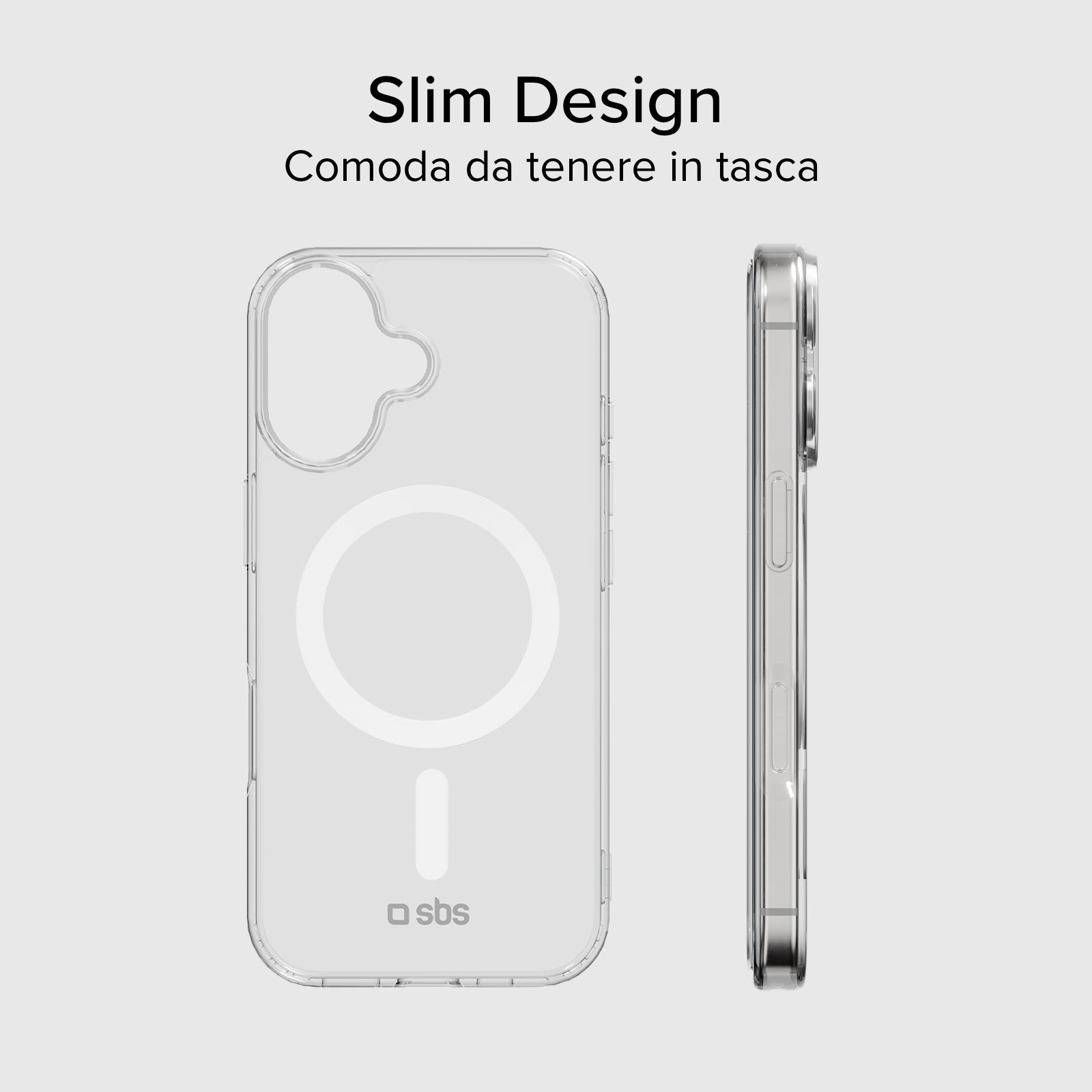 Cover trasparente rigida compatibile con ricarica MagSafe per iPhone 17