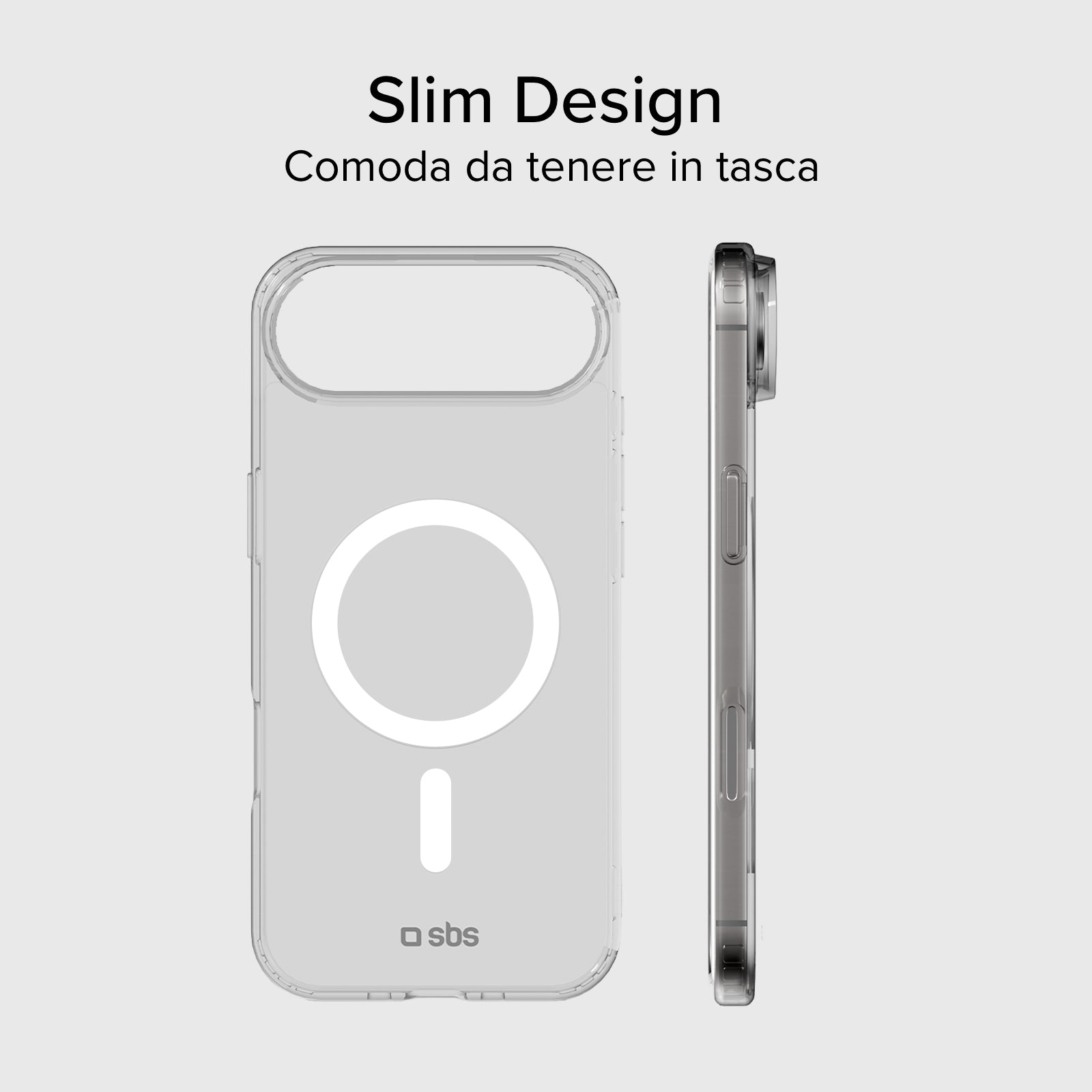 Cover trasparente rigida compatibile con ricarica MagSafe per iPhone Air