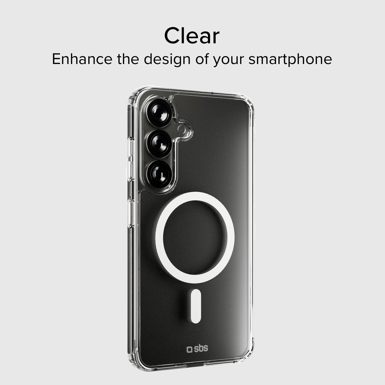 Coque rigide transparente compatible avec la recharge magnétique sans fil pour Samsung Galaxy S25+