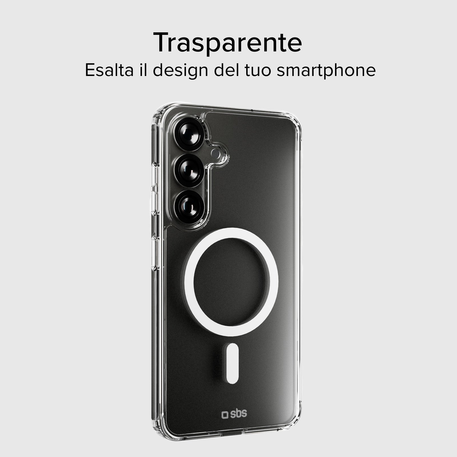 Coque rigide transparente compatible avec la recharge magnétique sans fil pour Samsung Galaxy S25+