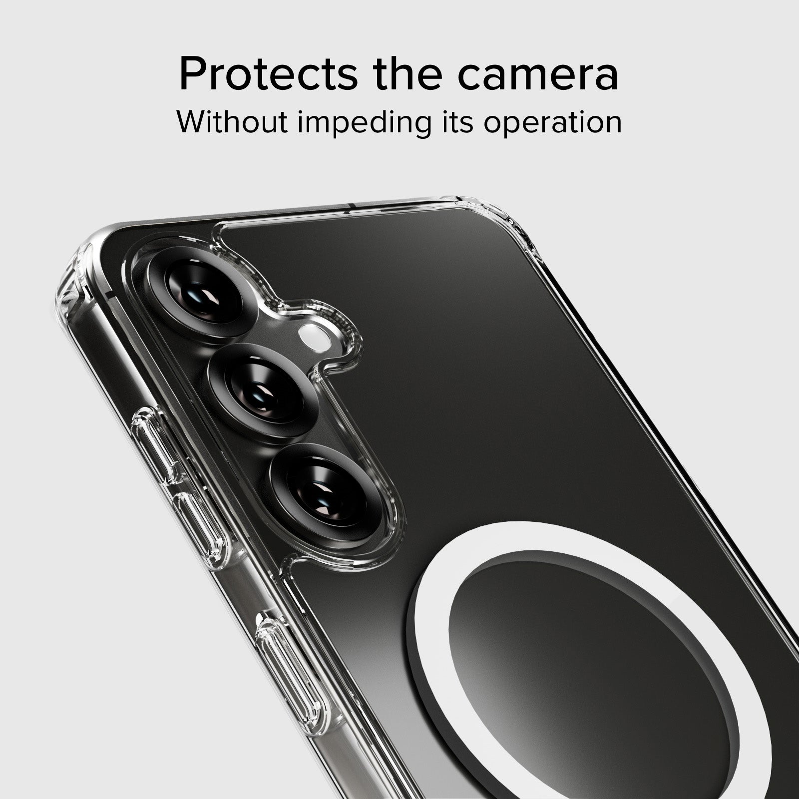 Coque rigide transparente compatible avec la recharge magnétique sans fil pour Samsung Galaxy S25+