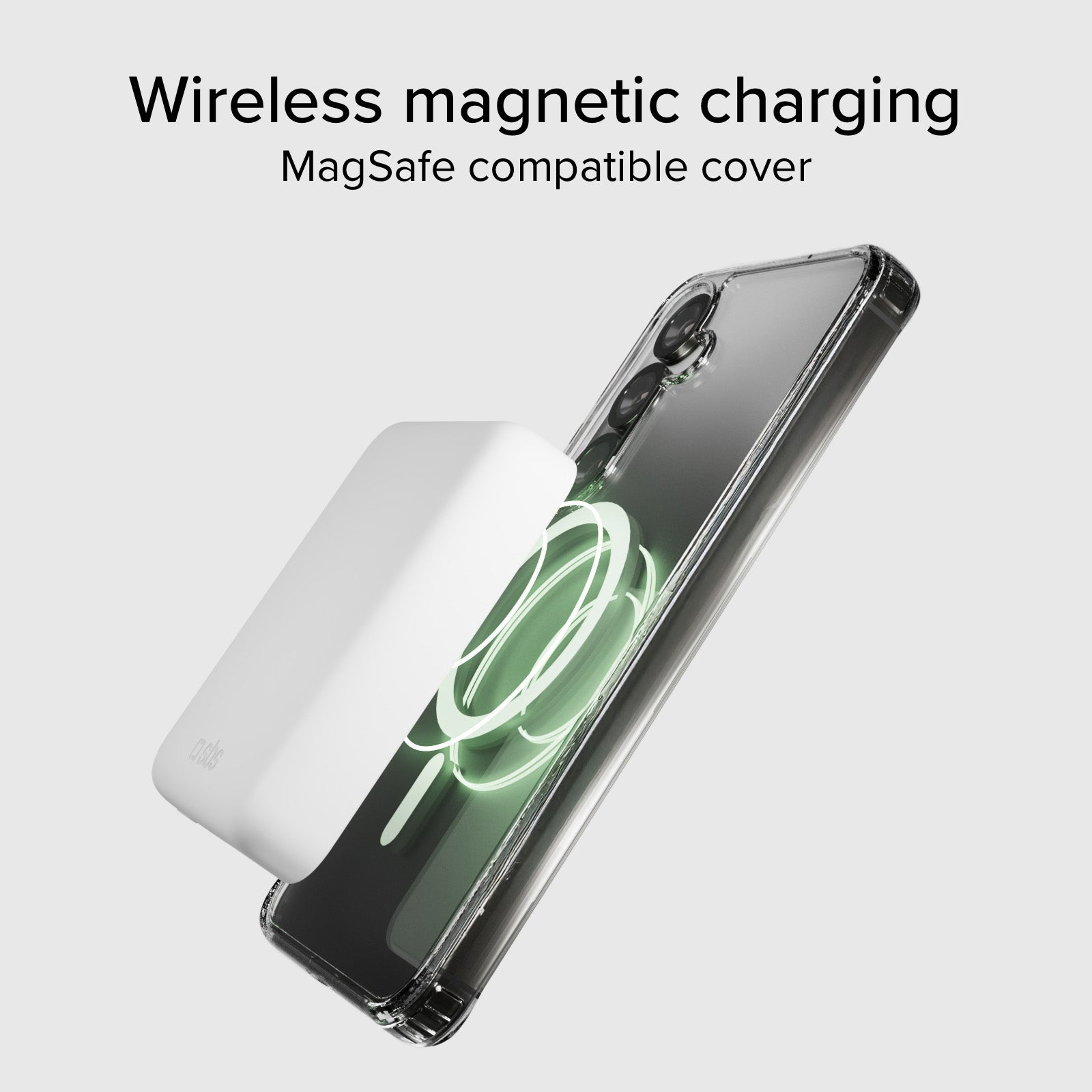 Coque rigide transparente compatible avec la recharge magnétique sans fil pour Samsung Galaxy S25+
