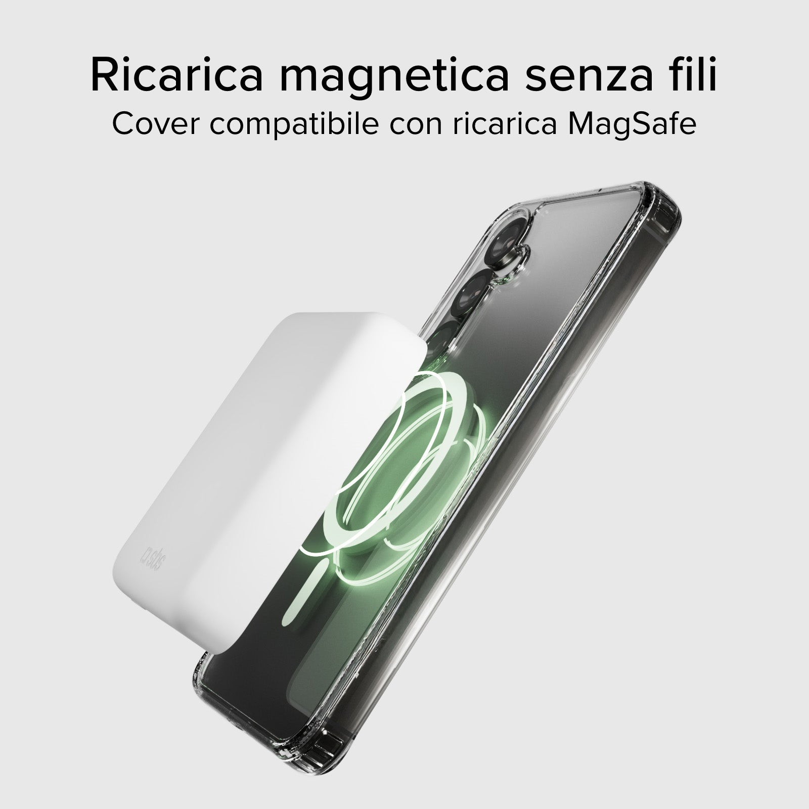 Coque rigide transparente compatible avec la recharge magnétique sans fil pour Samsung Galaxy S25+
