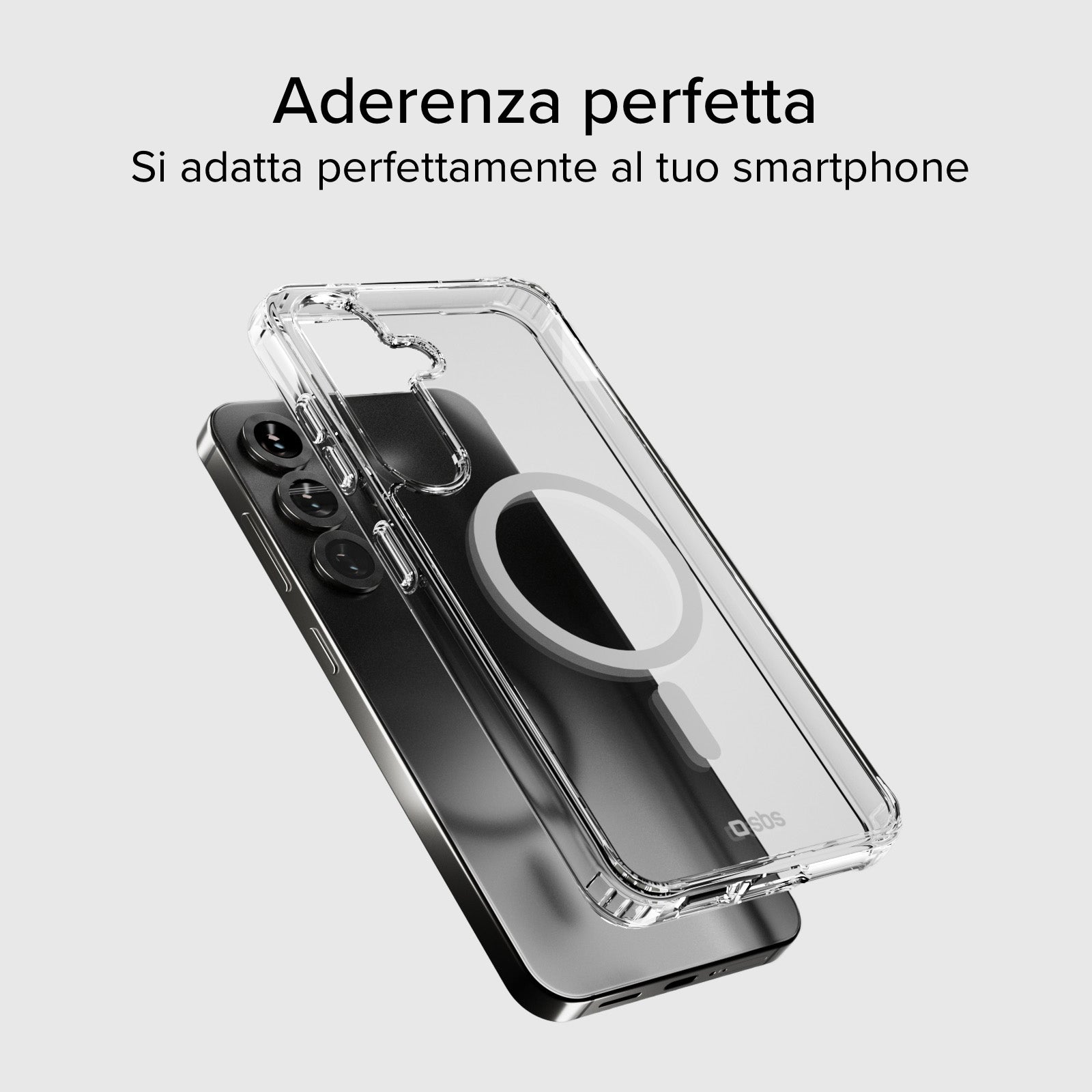 Cover rigida compatibile con ricarica wireless magnetica per Samsung S25