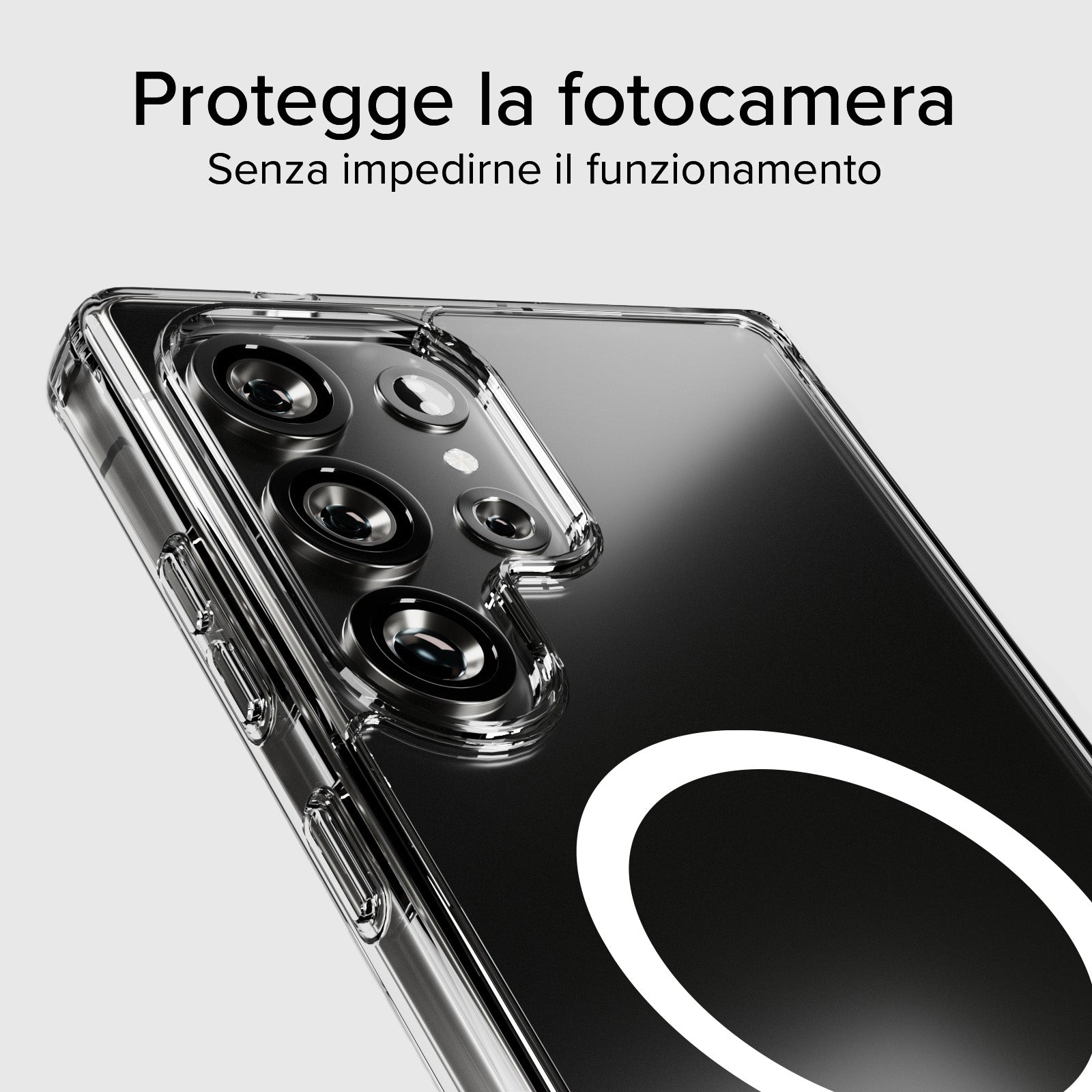 Funda rígida transparente compatible con carga inalámbrica magnética para Samsung Galaxy S25 Ultra