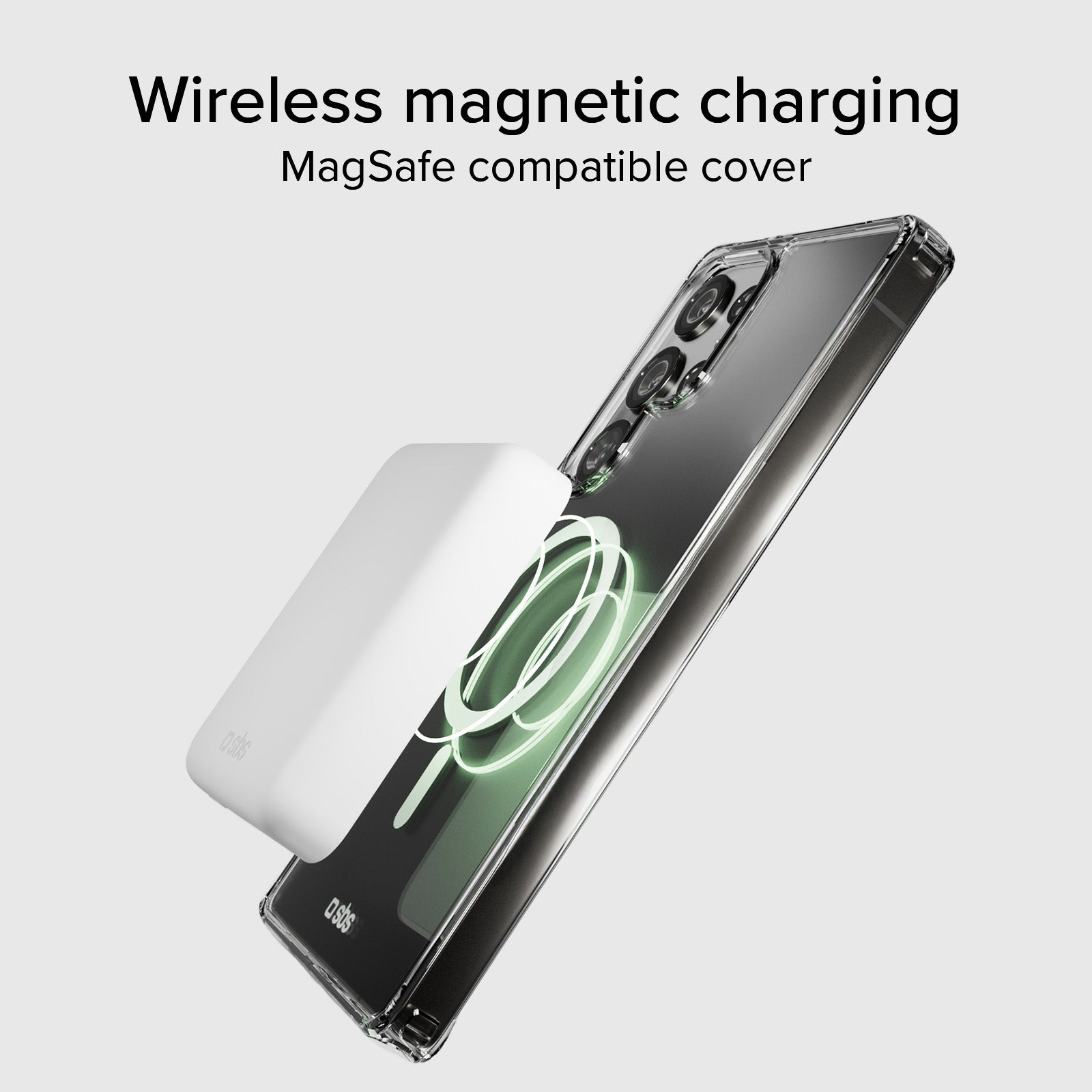 Funda rígida transparente compatible con carga inalámbrica magnética para Samsung Galaxy S25 Ultra