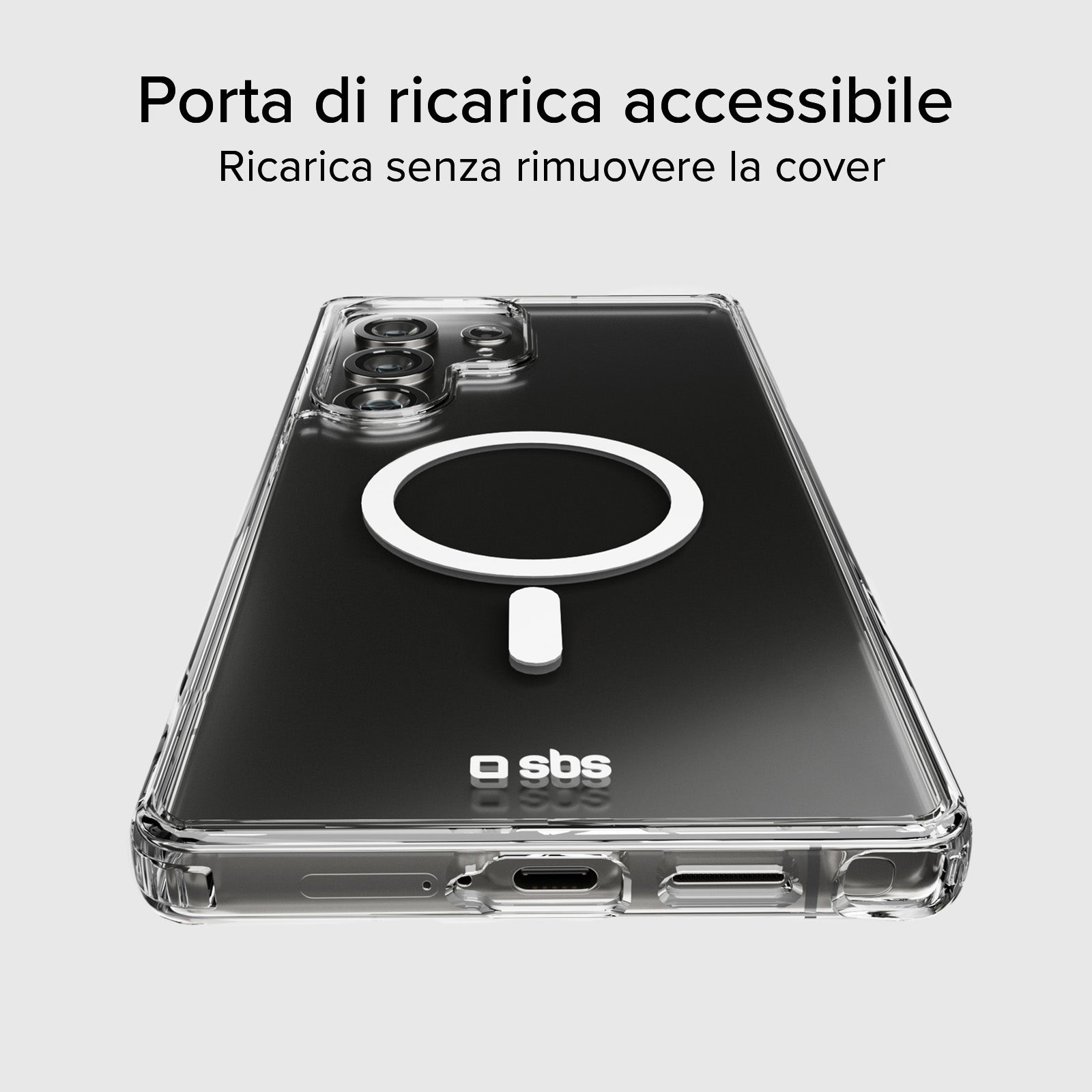 Funda rígida transparente compatible con carga inalámbrica magnética para Samsung Galaxy S25 Ultra