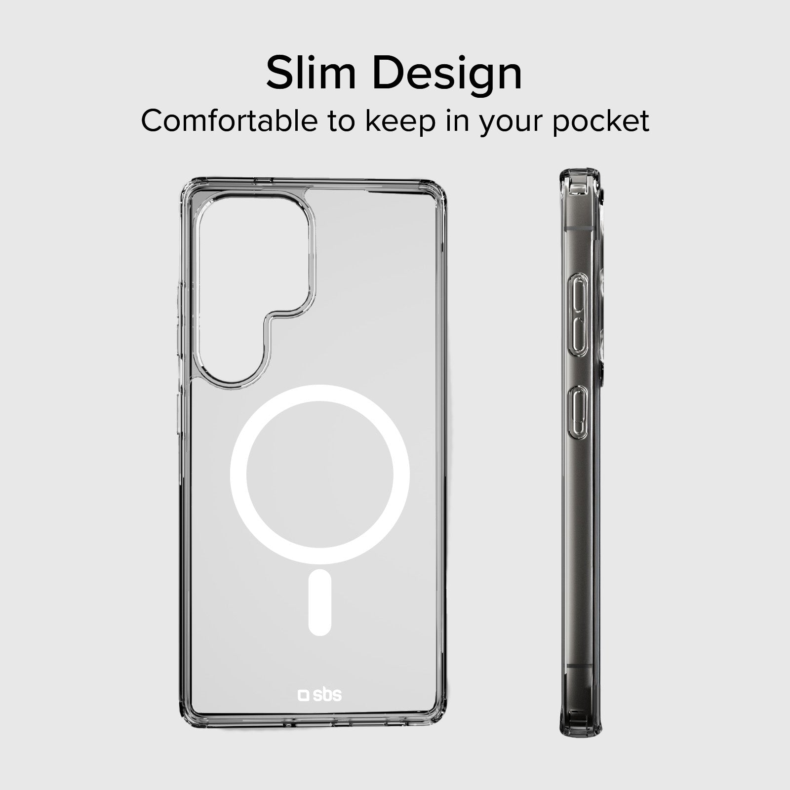 Funda rígida transparente compatible con carga inalámbrica magnética para Samsung Galaxy S25 Ultra