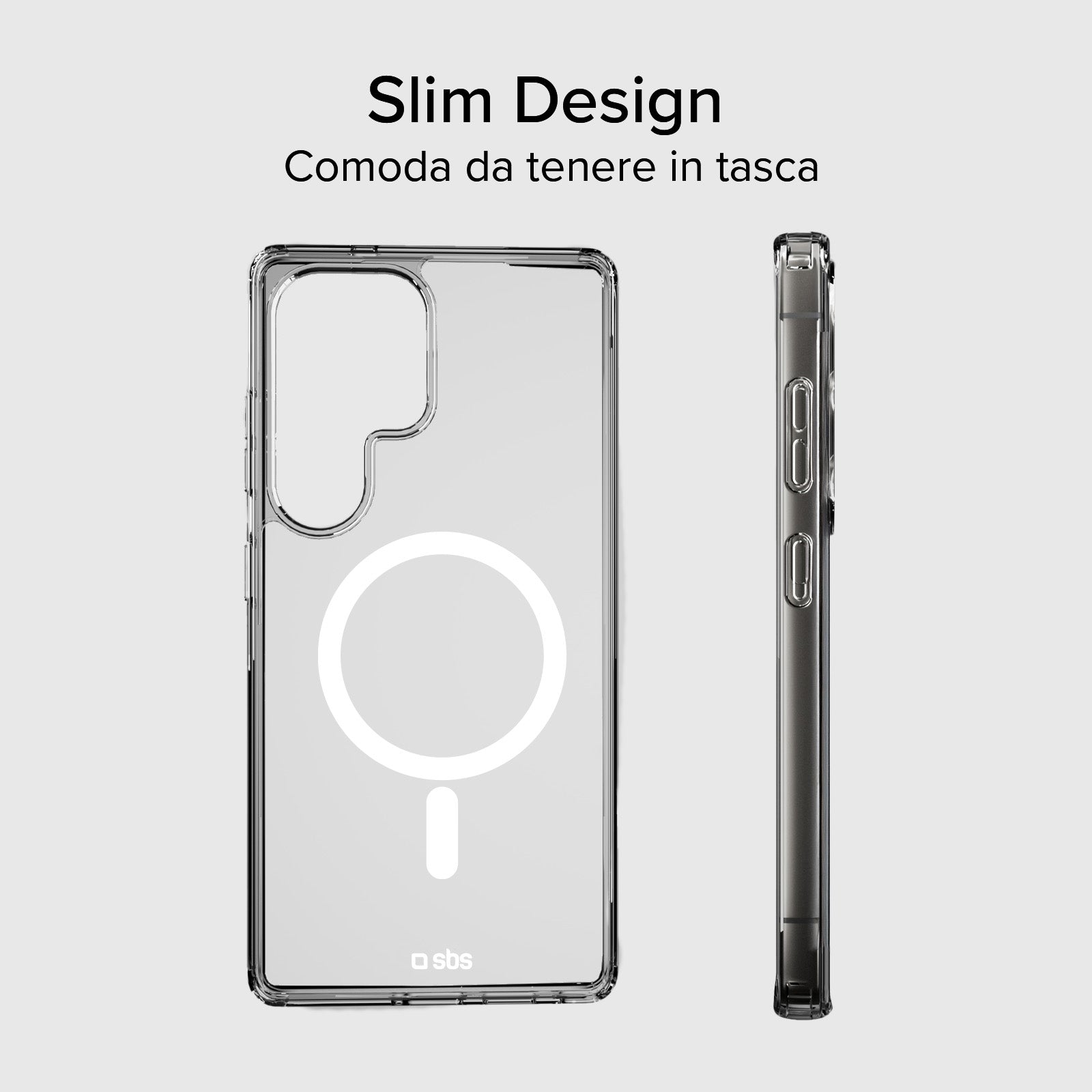 Funda rígida transparente compatible con carga inalámbrica magnética para Samsung Galaxy S25 Ultra