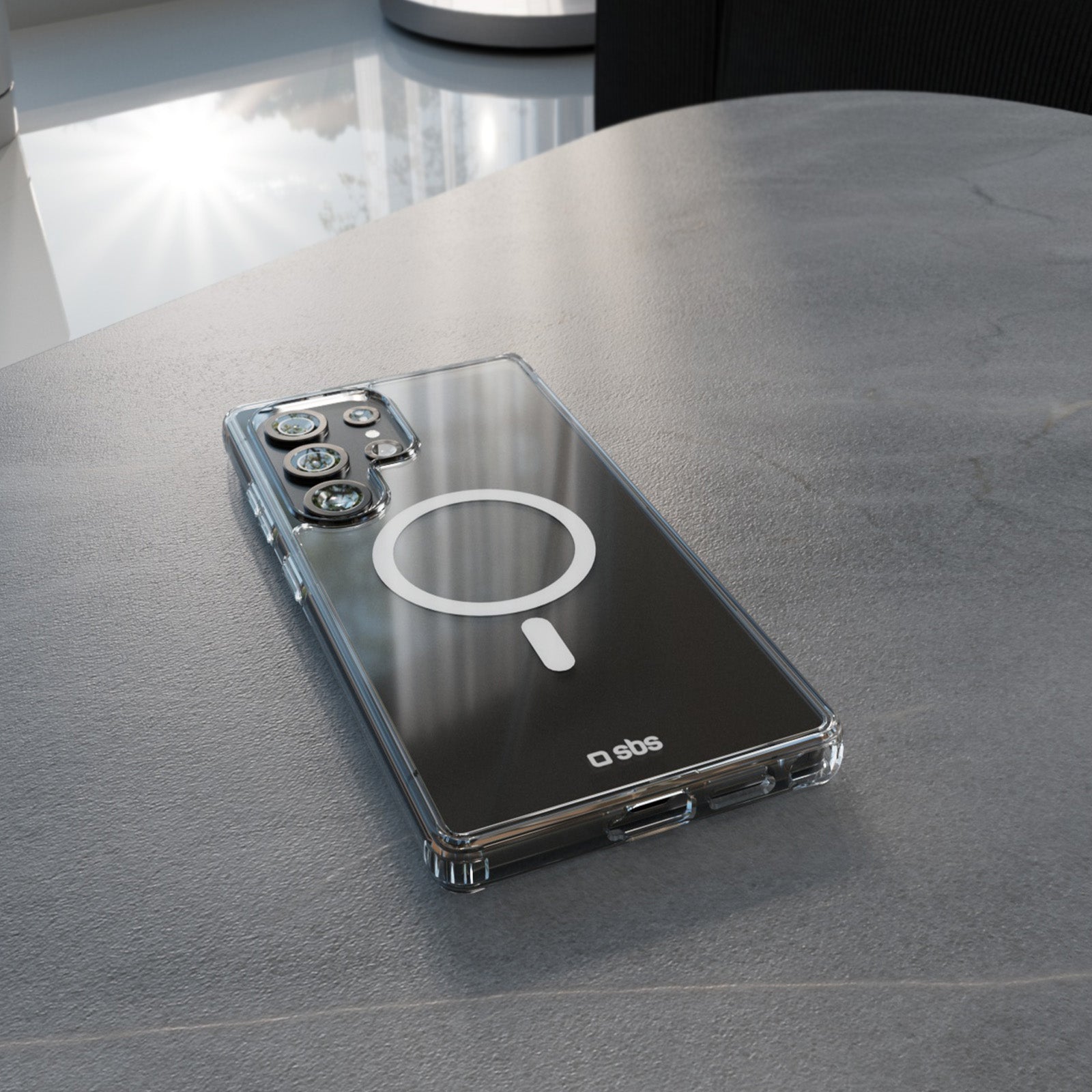 Funda rígida transparente compatible con carga inalámbrica magnética para Samsung Galaxy S25 Ultra