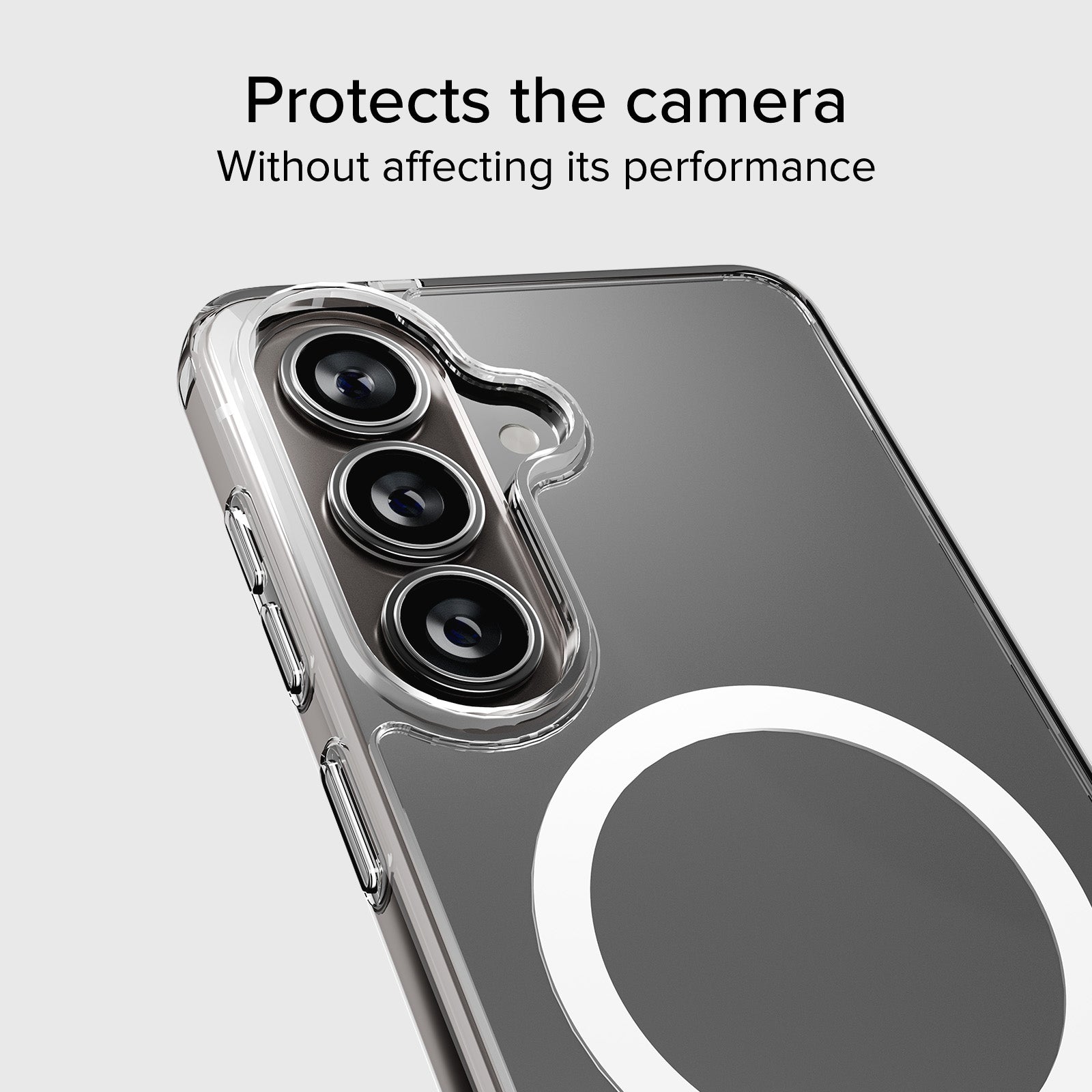 Coque rigide transparente compatible avec la recharge magnétique sans fil pour Samsung Galaxy S26+