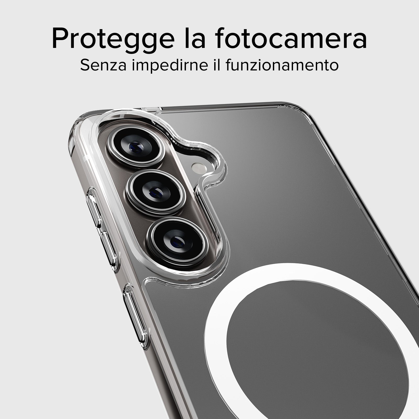 Coque rigide transparente compatible avec la recharge magnétique sans fil pour Samsung Galaxy S26+