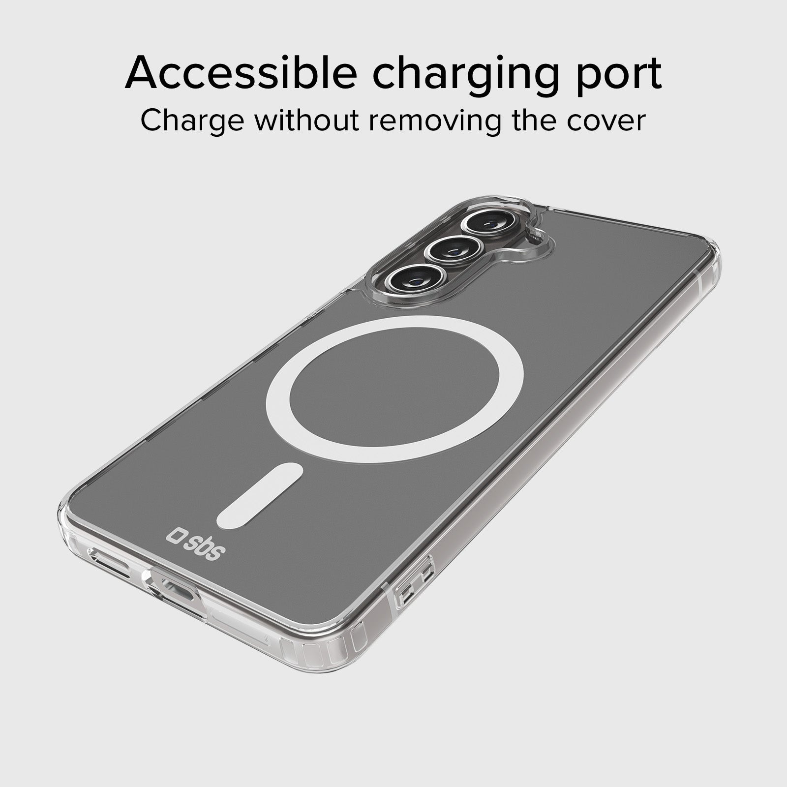 Coque rigide transparente compatible avec la recharge magnétique sans fil pour Samsung Galaxy S26+