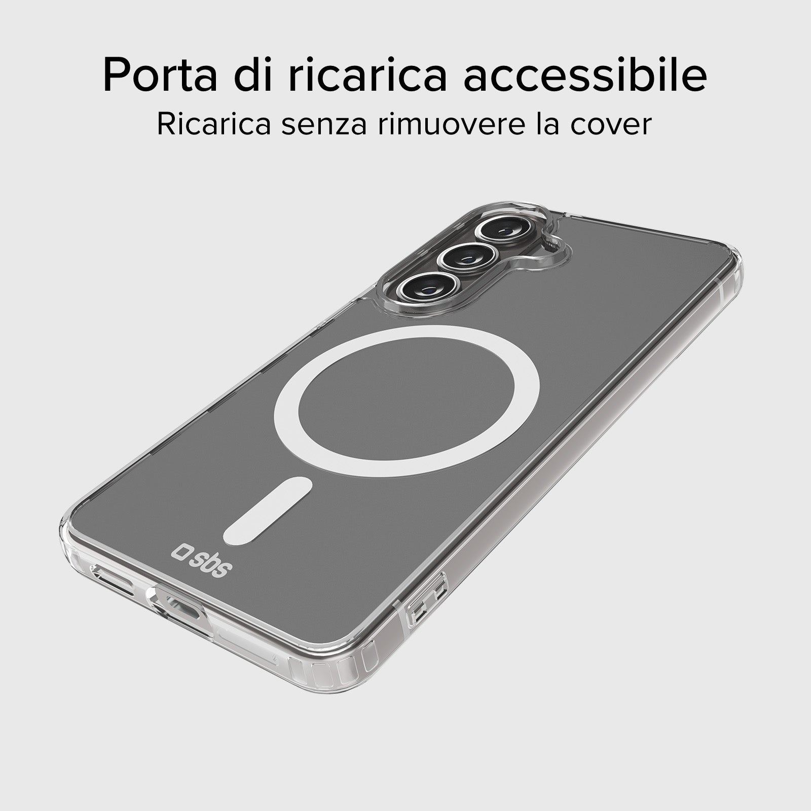 Coque rigide transparente compatible avec la recharge magnétique sans fil pour Samsung Galaxy S26+