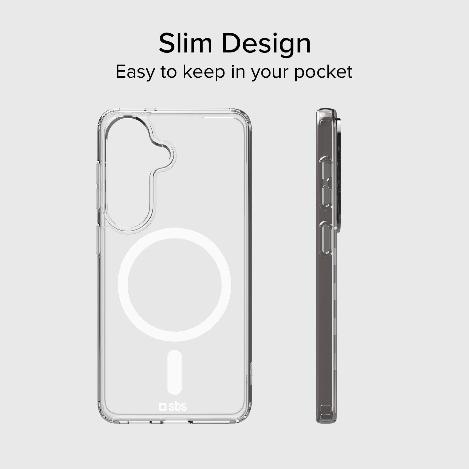 Coque rigide transparente compatible avec la recharge magnétique sans fil pour Samsung Galaxy S26+