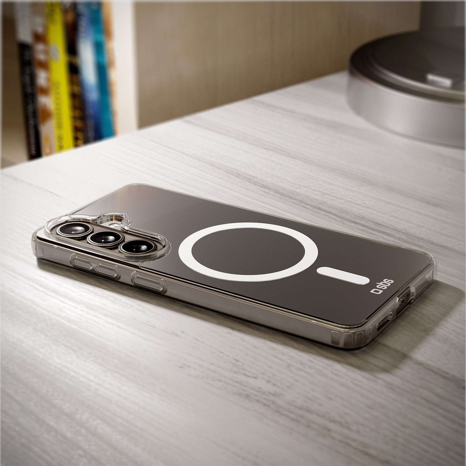 Coque rigide transparente compatible avec la recharge magnétique sans fil pour Samsung Galaxy S26+