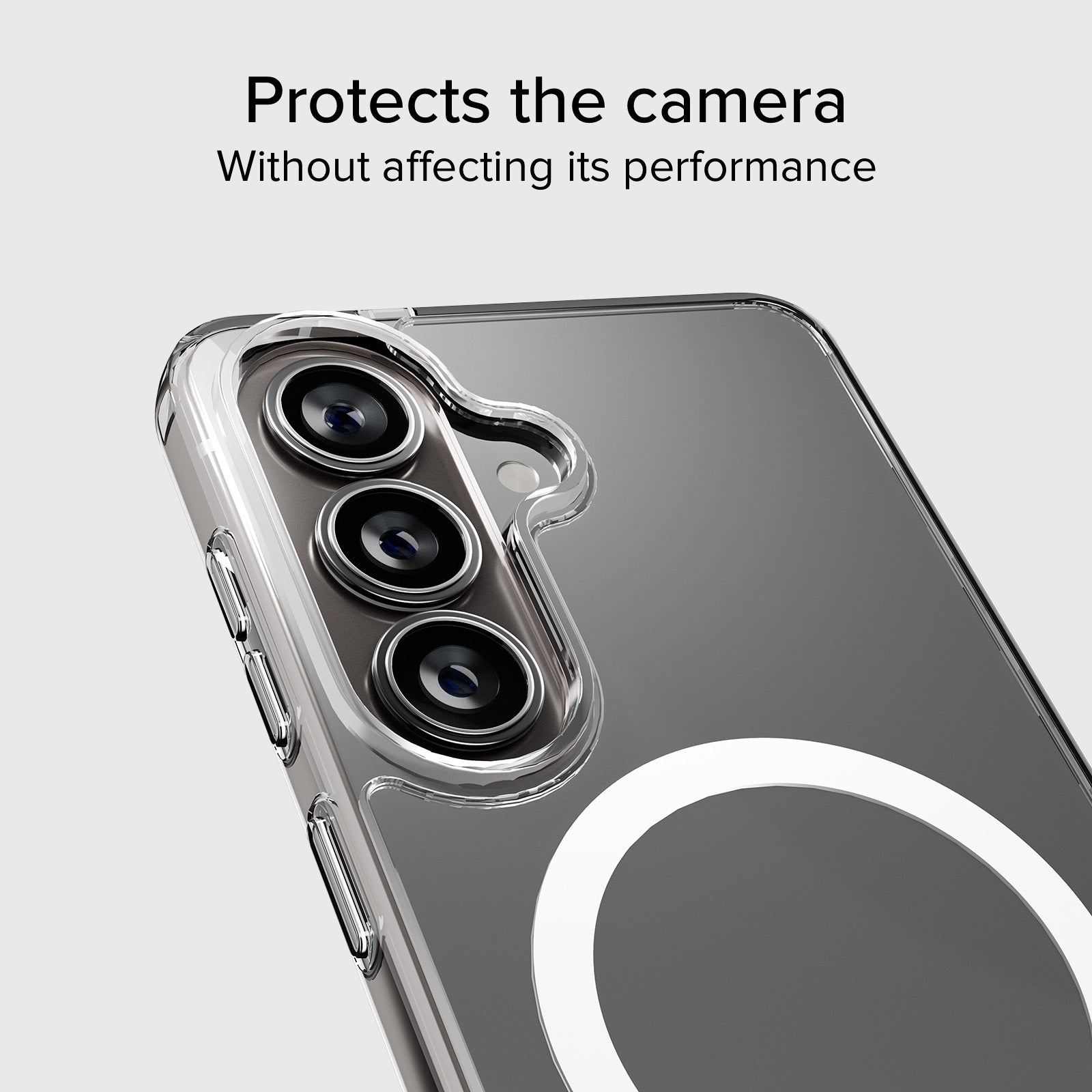 Coque rigide transparente compatible avec la recharge magnétique sans fil pour Samsung S26